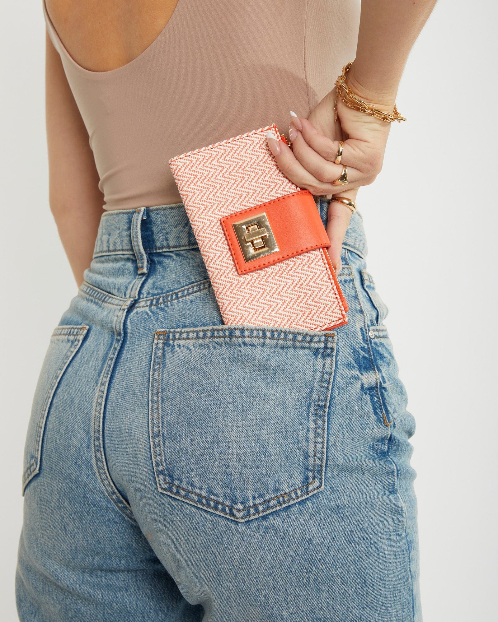 Orange Greta Lock Wallet