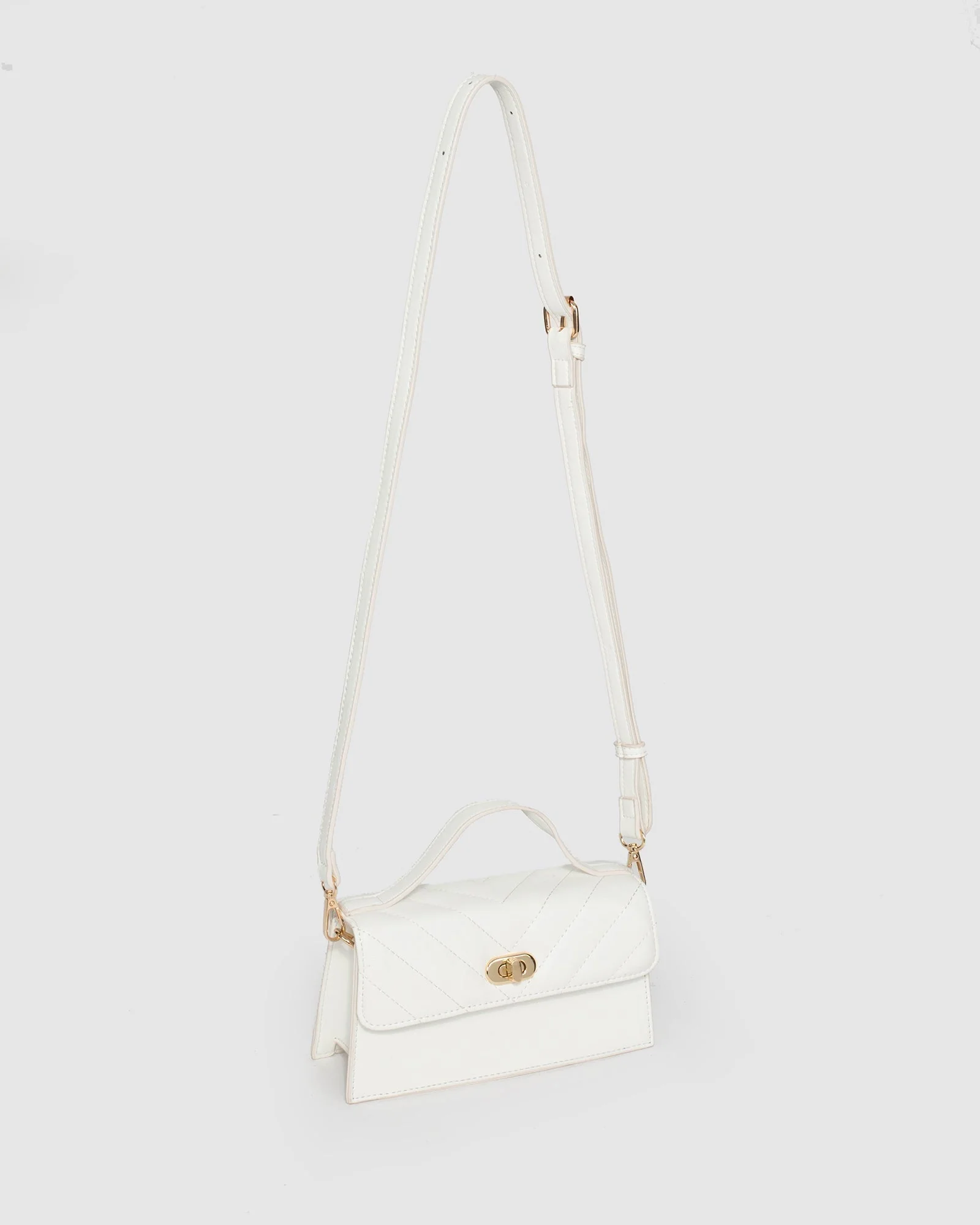 White Luna Top Handle Bag