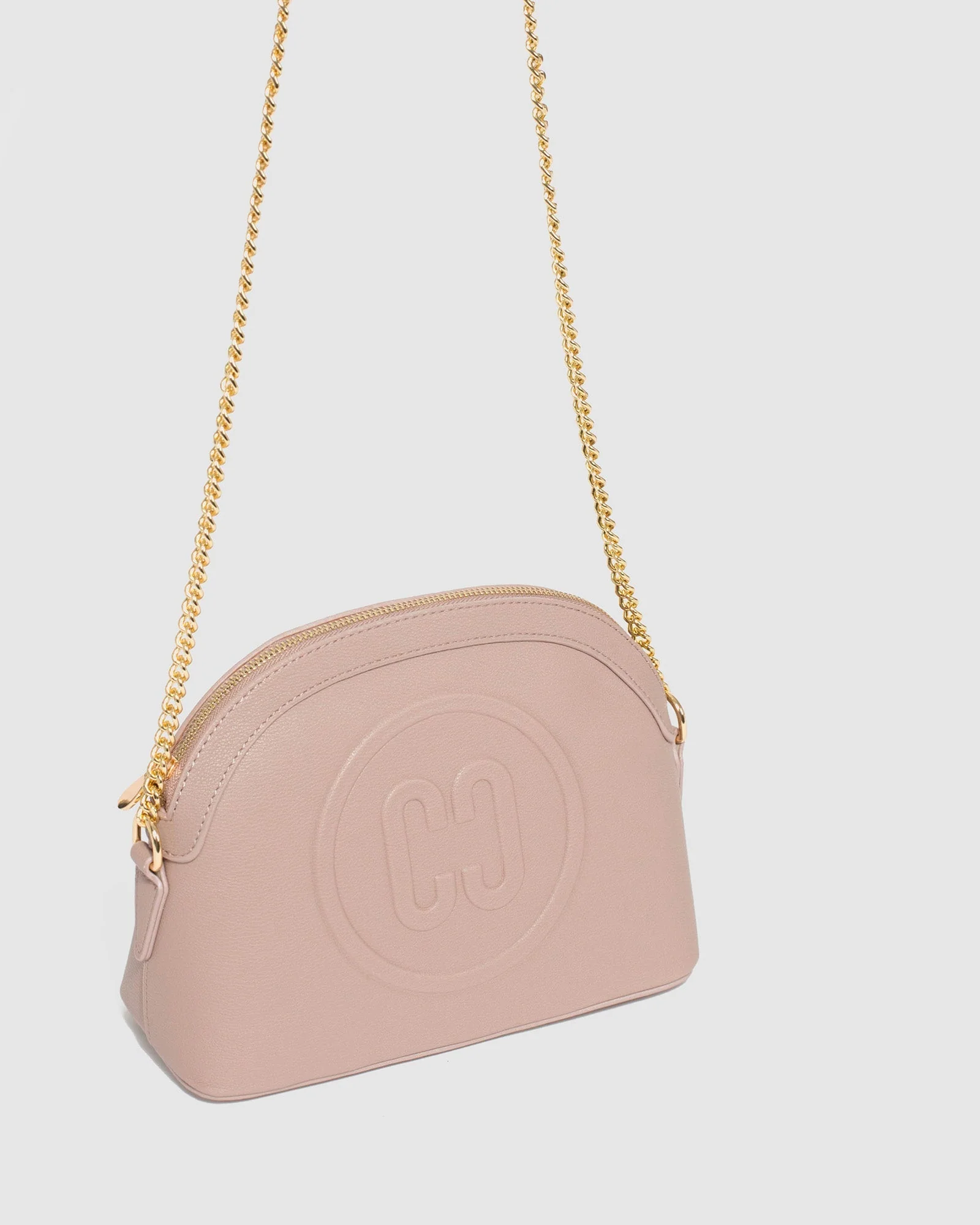 Taupe Raina Embossed Crossbody Bag