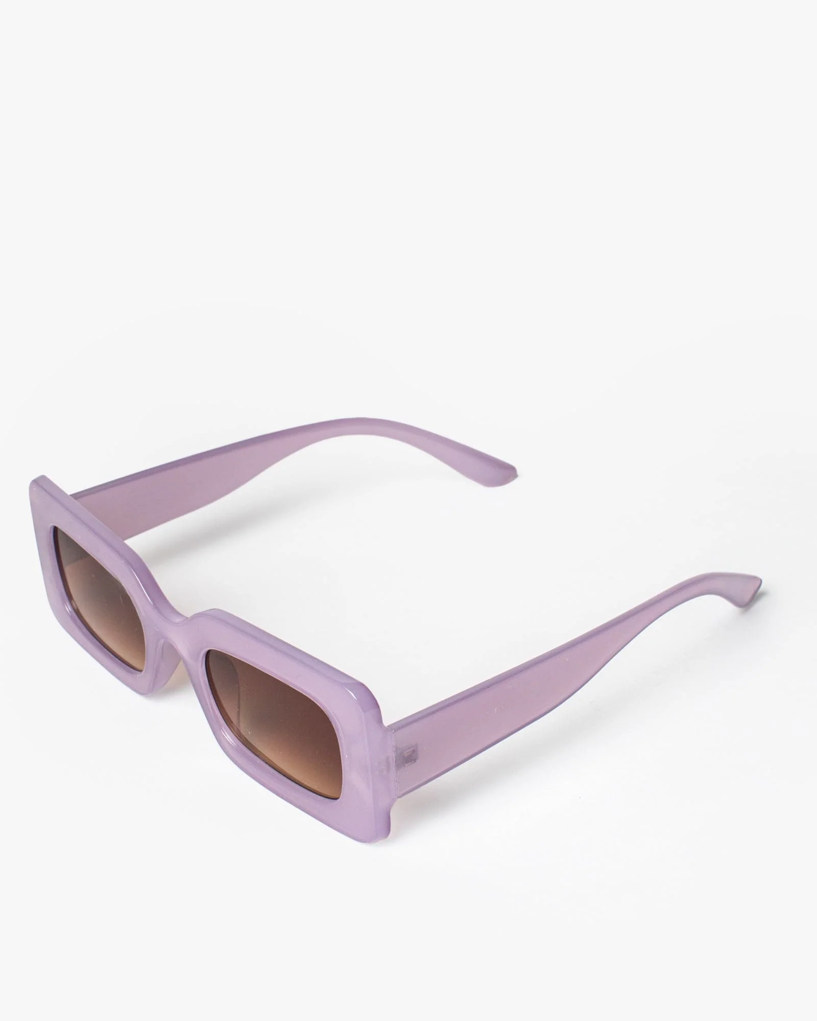 Purple Rectangle Plain Sunglasses