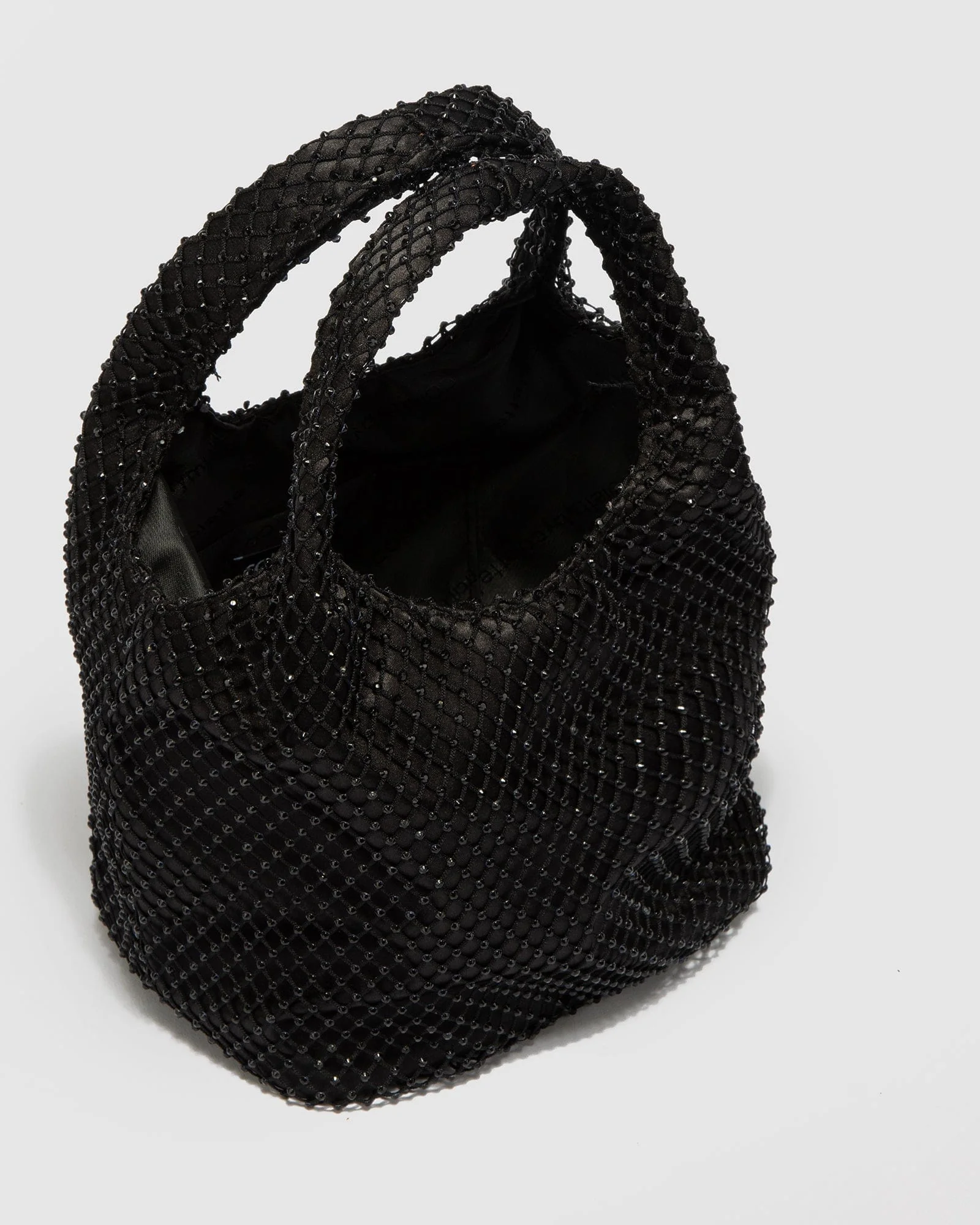 Black Crystal Mesh Chantal Tote Bag