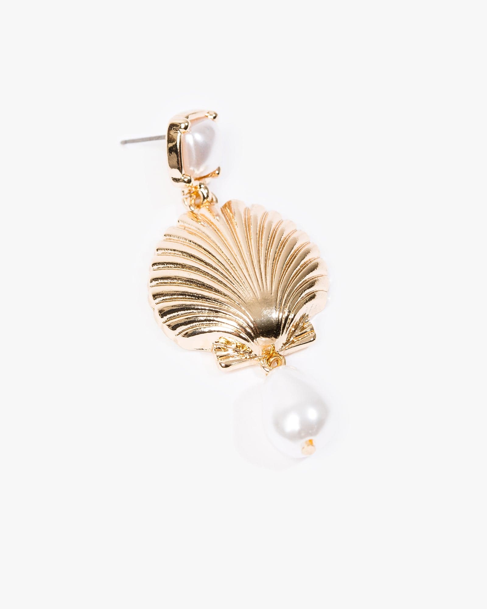 Gold Pearl Drop Beach Icon Earrings
