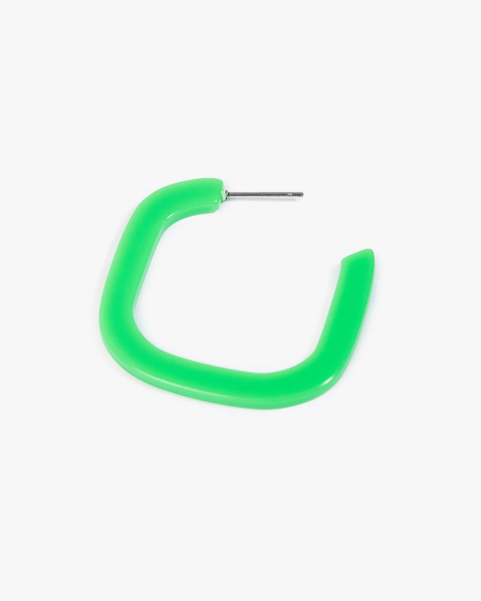 Green Chunky Square Hoop Earrings