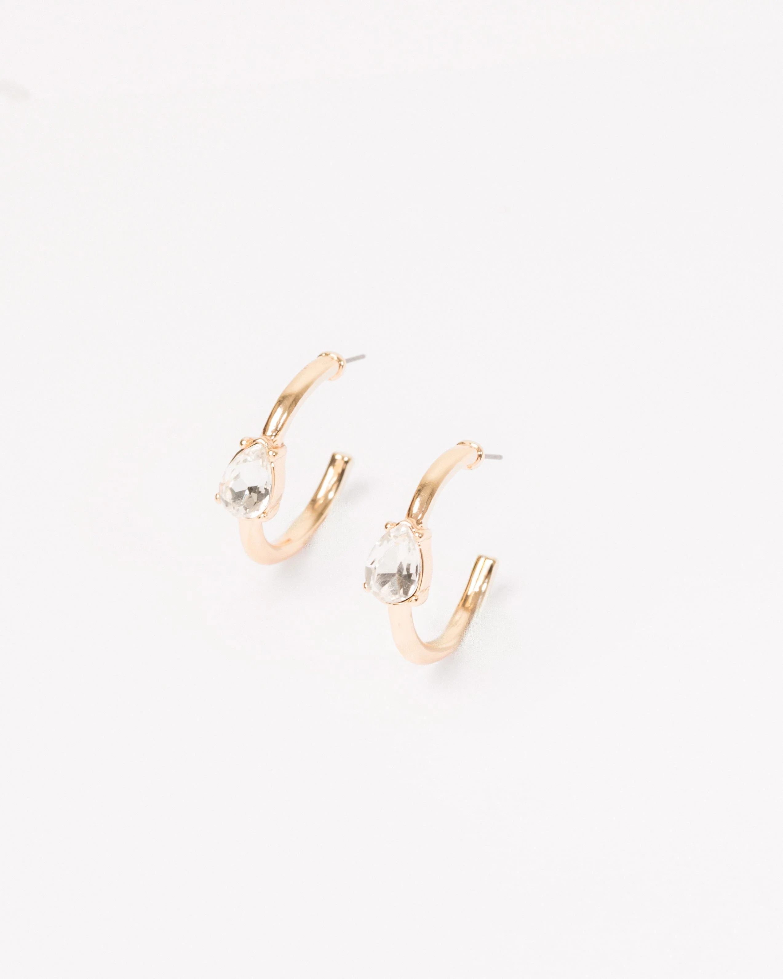 Crystal Embellished Hoop Earrings