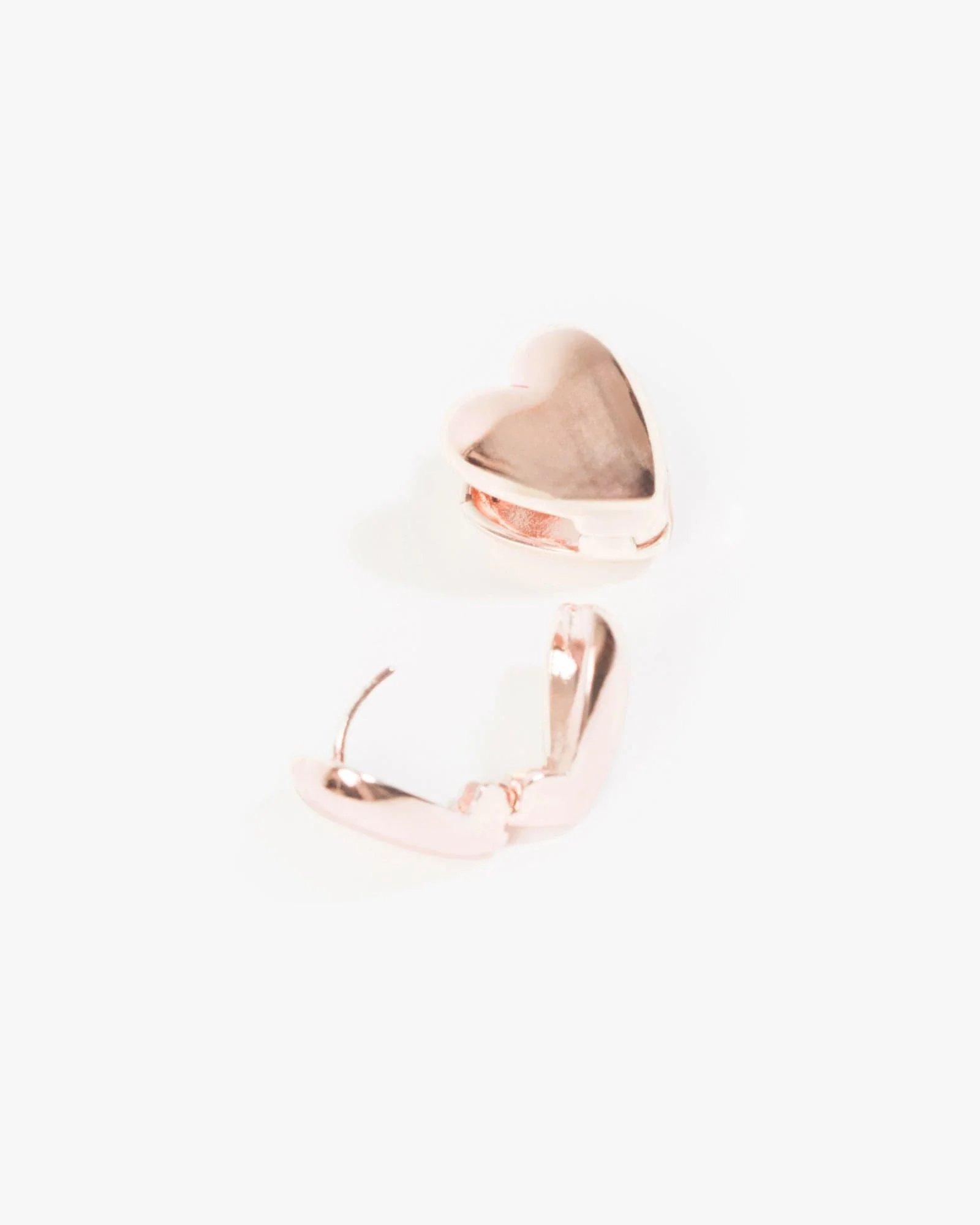 Rose Heart Front Back Huggie Earrings