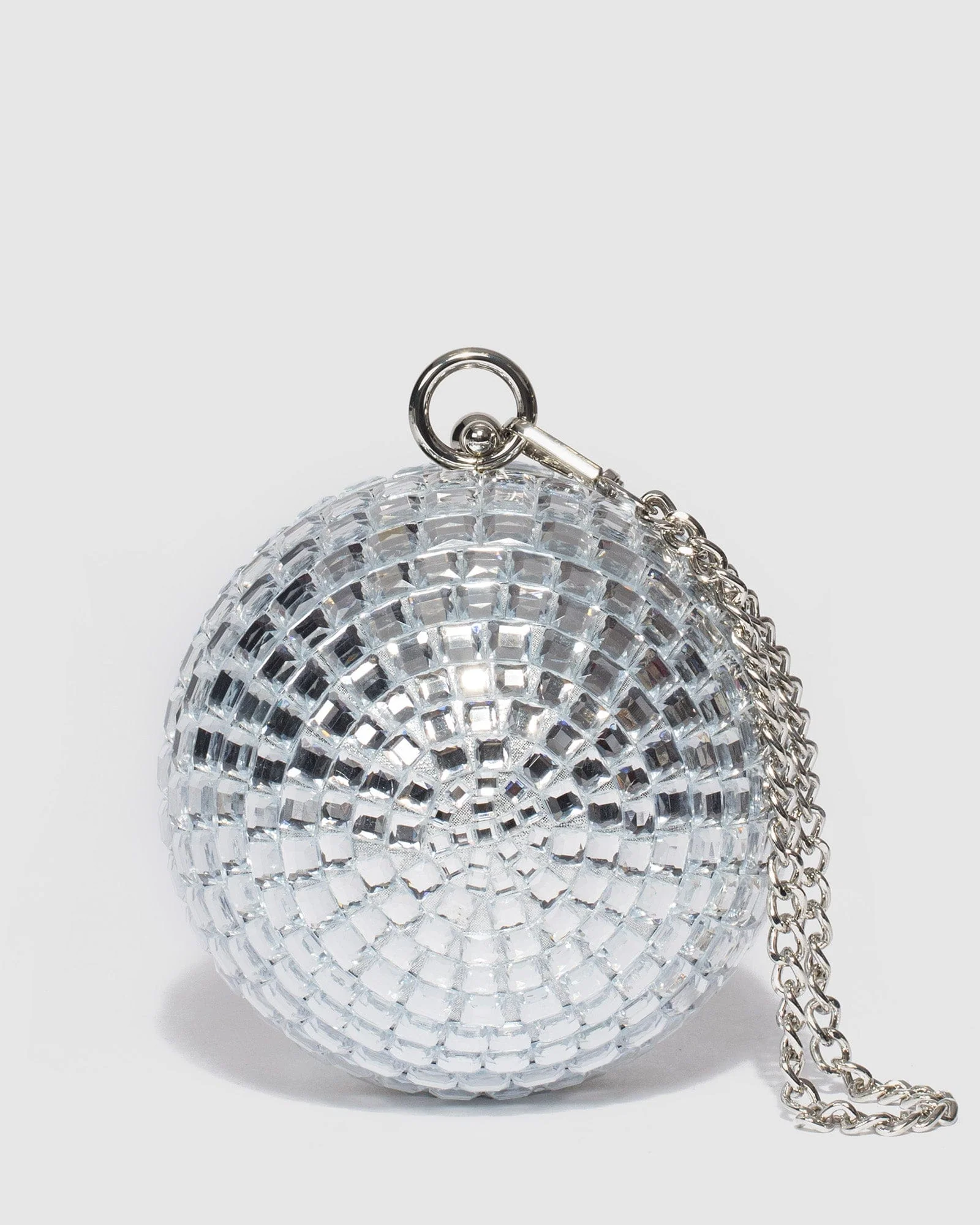 Silver Miley Round Clutch Bag