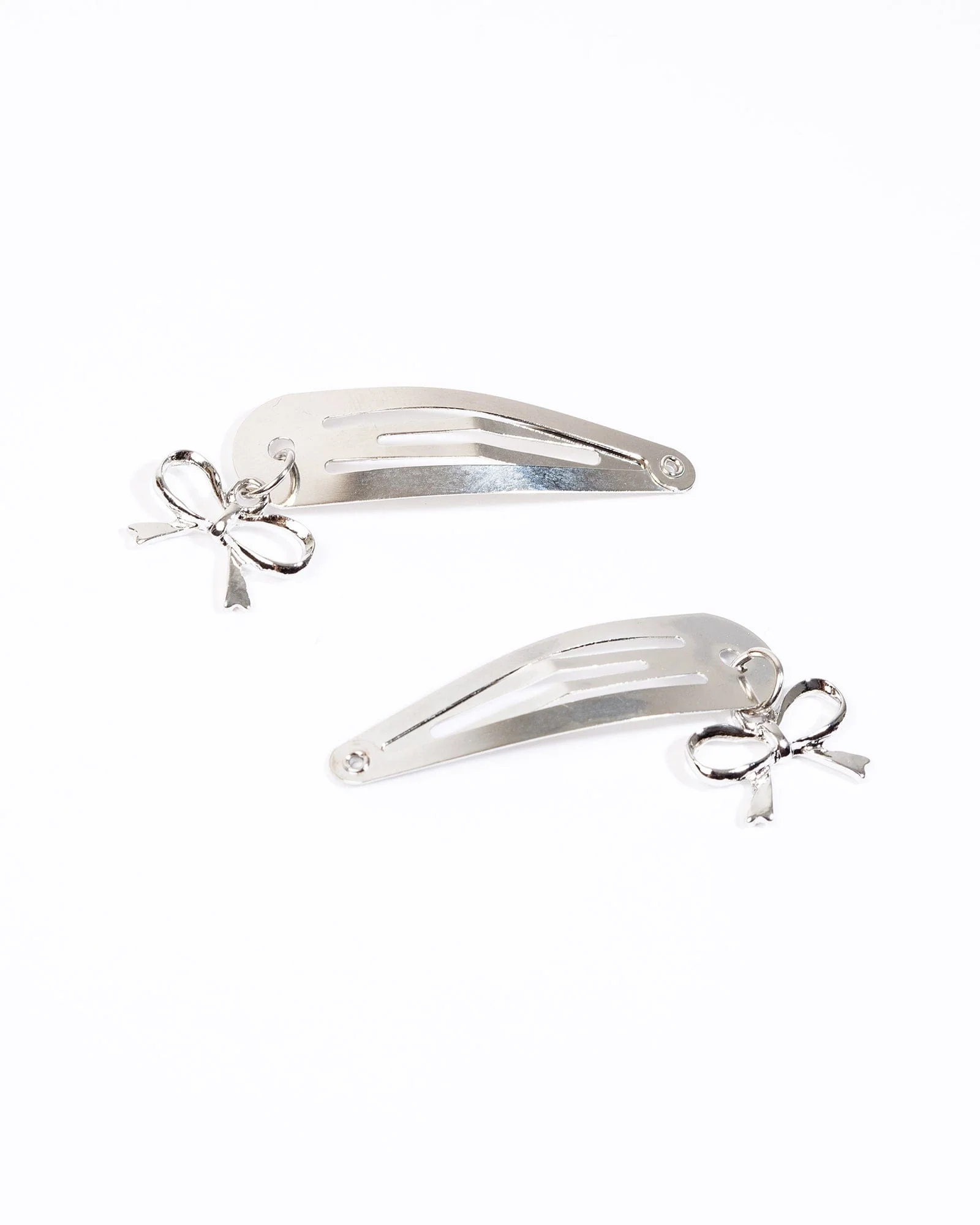 Silver Bow Detail 4 Pack Hair Slide