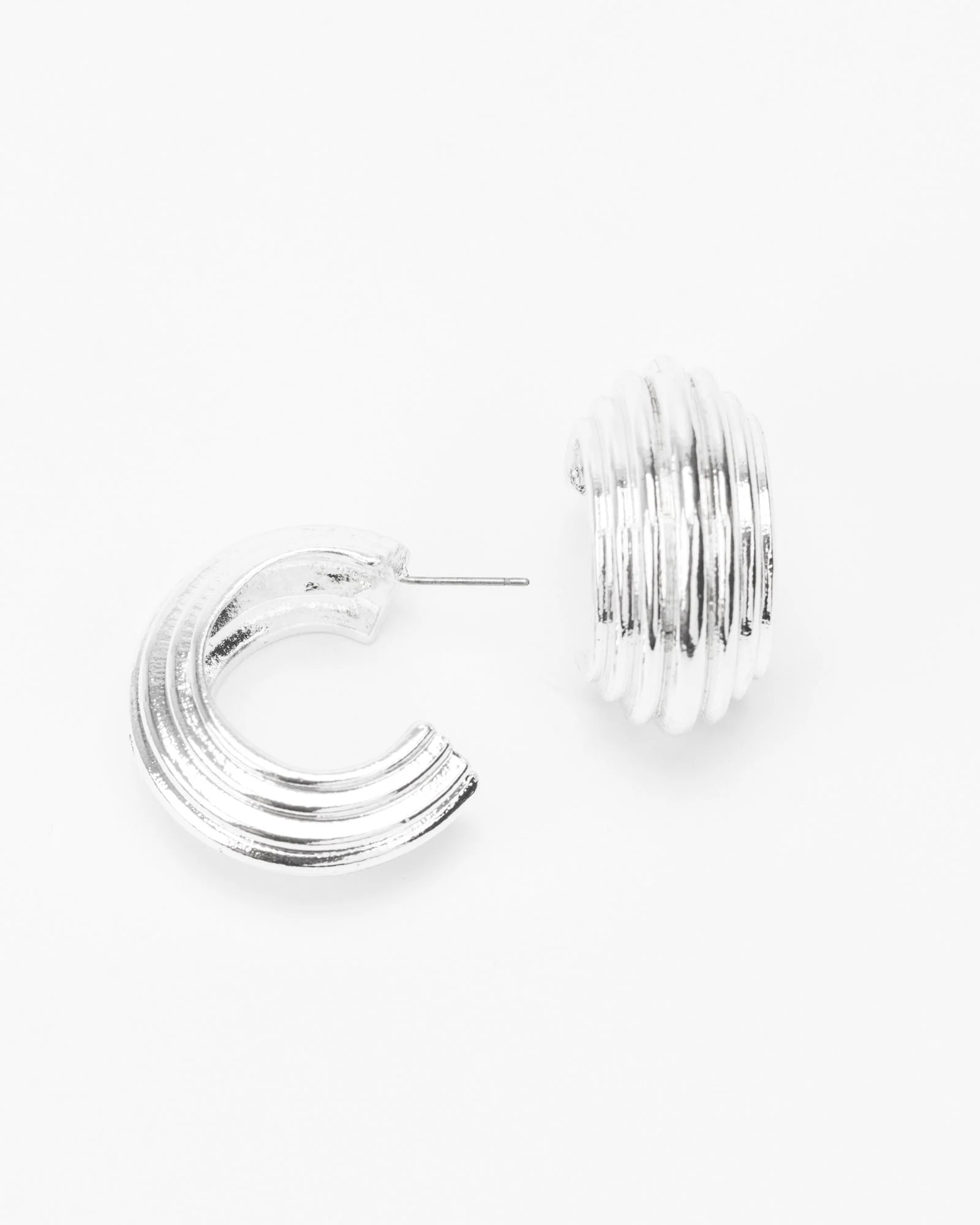 Silver Staged Hoop Earrings