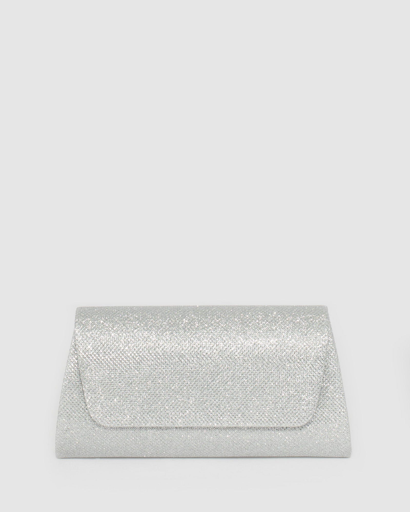 Silver Leaha Evening Clutch Bag