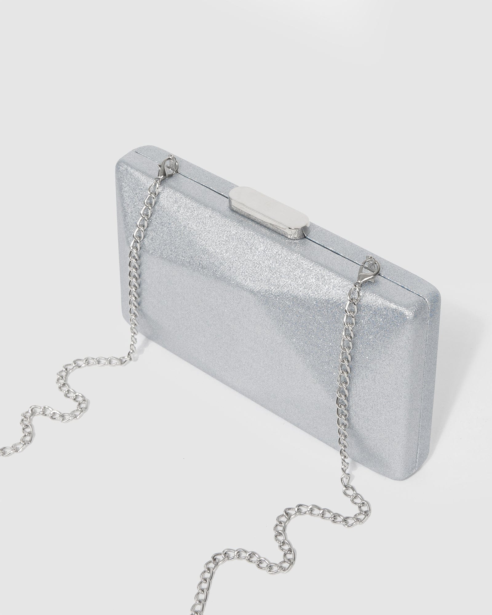 Silver Liza Geo Clutch Bag