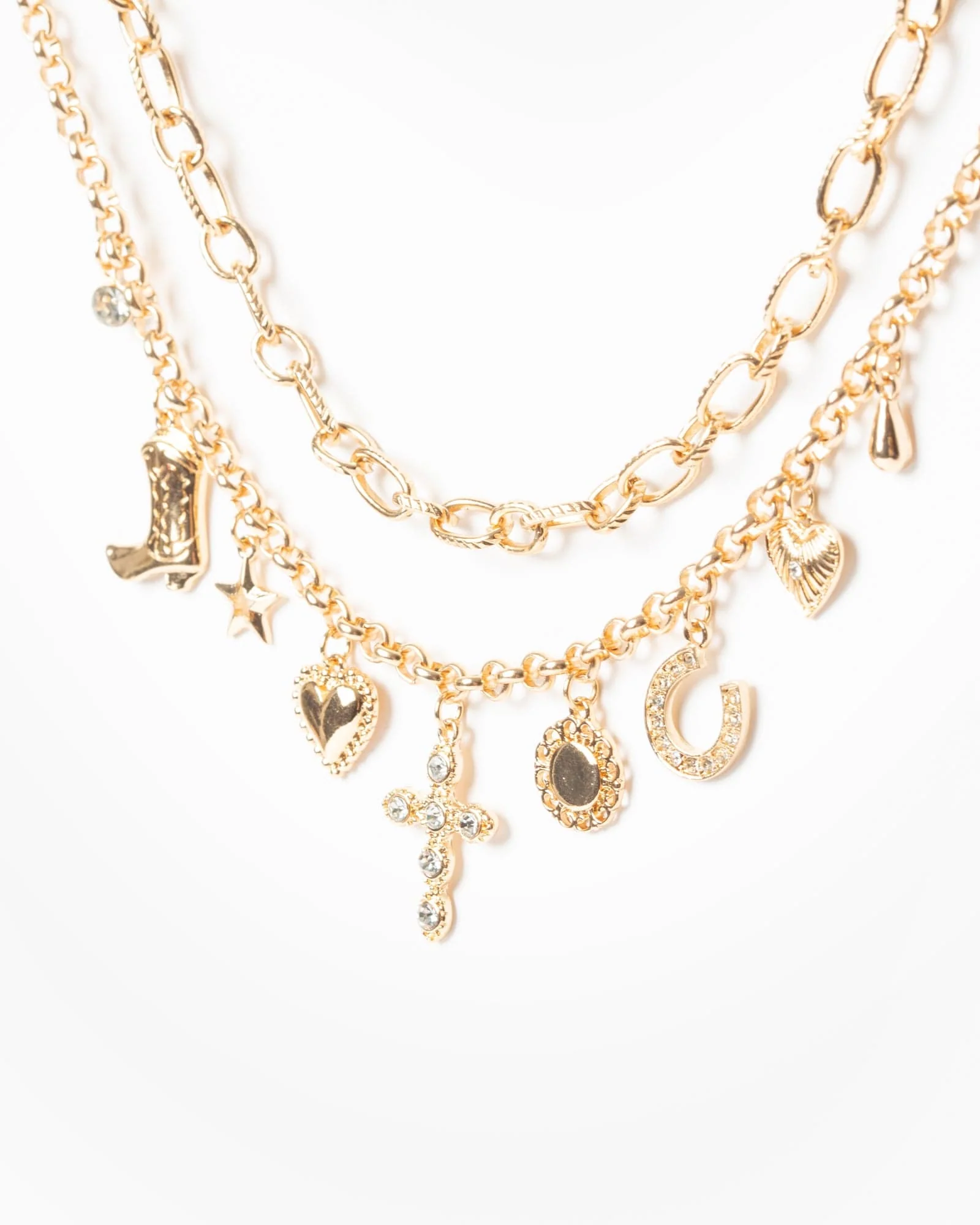Gold Western Charm Necklace