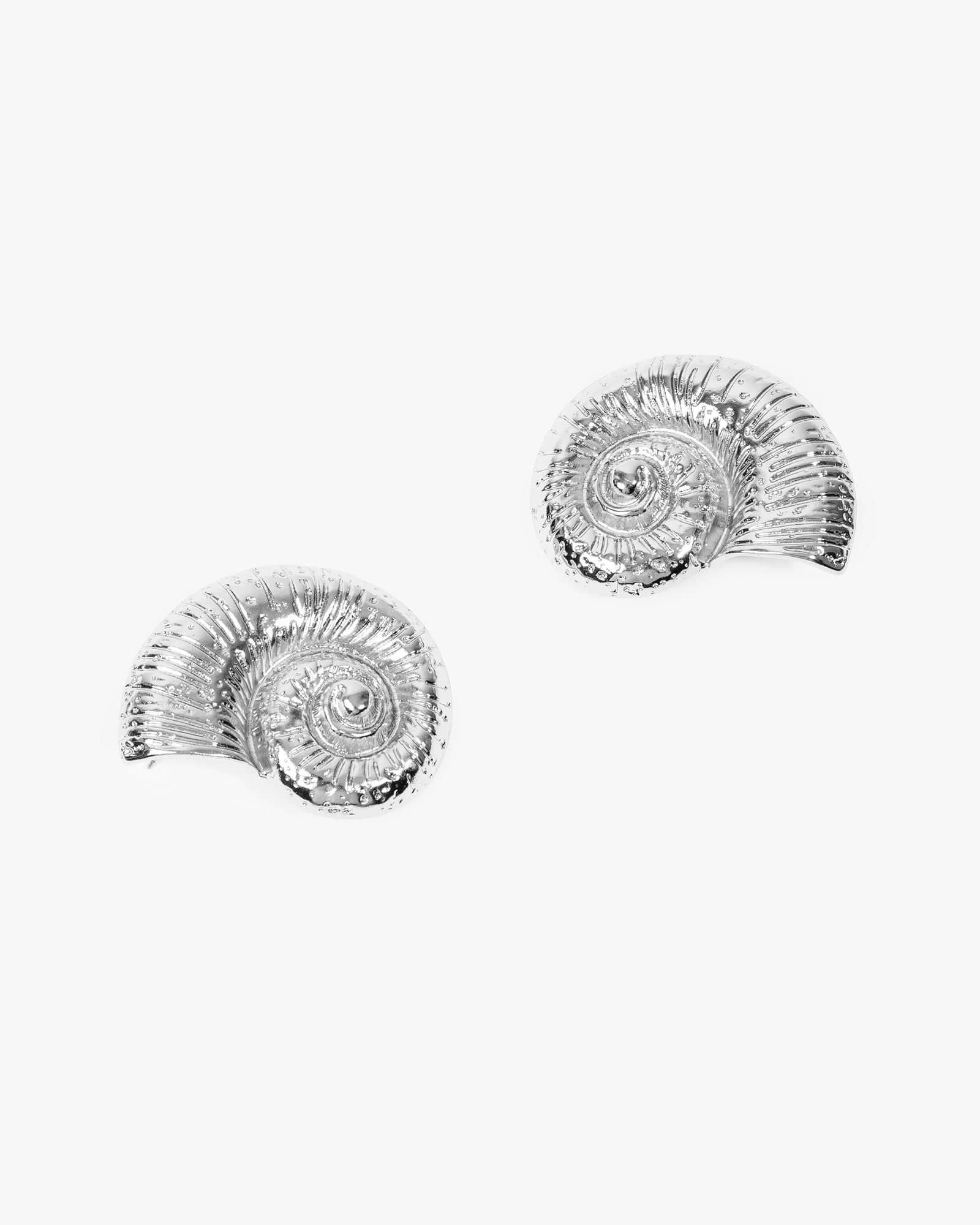 Silver Swirl Beach Icon Stud Earrings