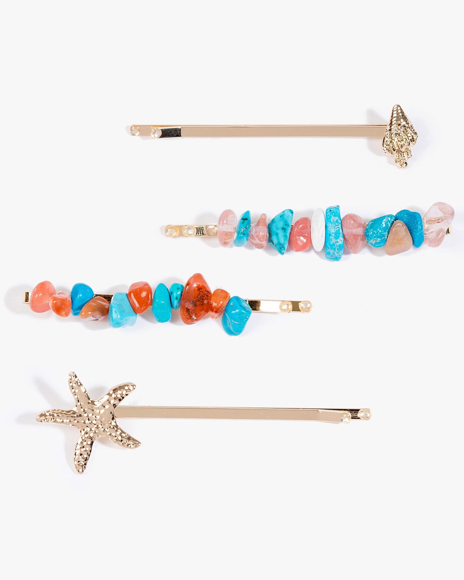 Sea Motif 4 Pack Hair Slides