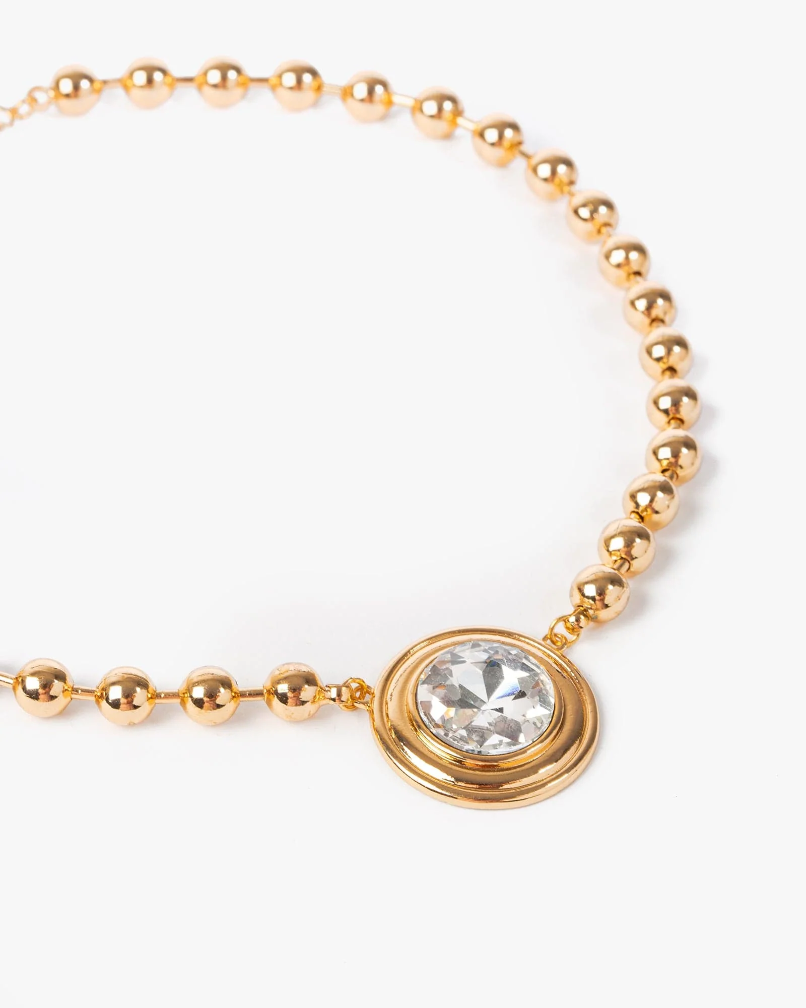 Gold Statement Pendant Ball Chain Necklace