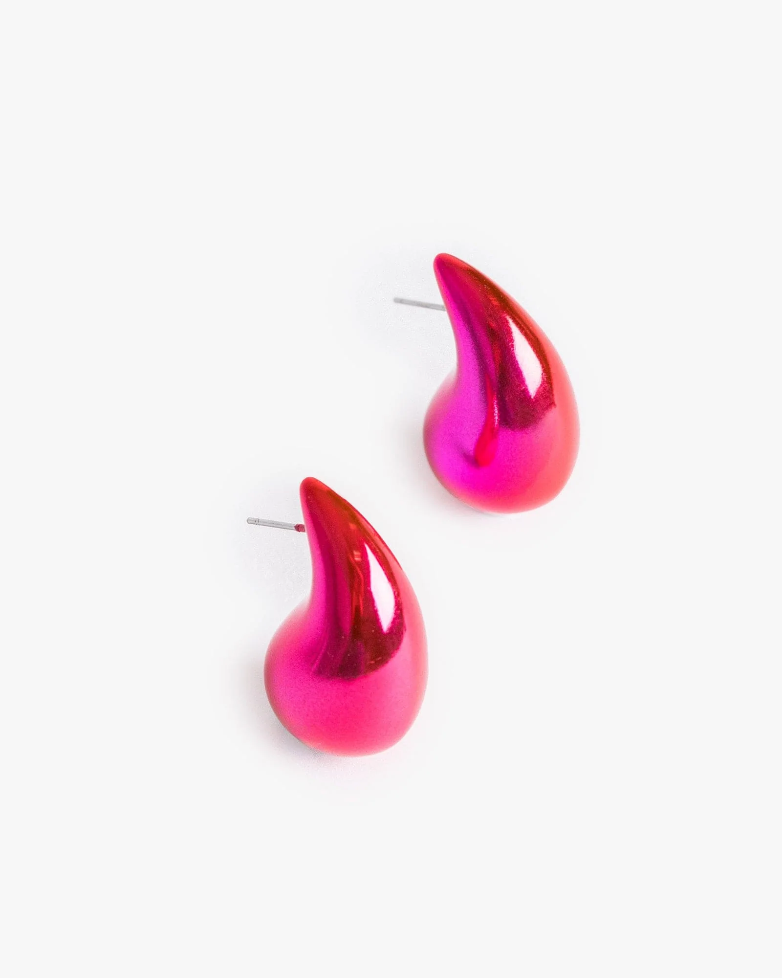 Pink Coloured Tear Drop Earrings