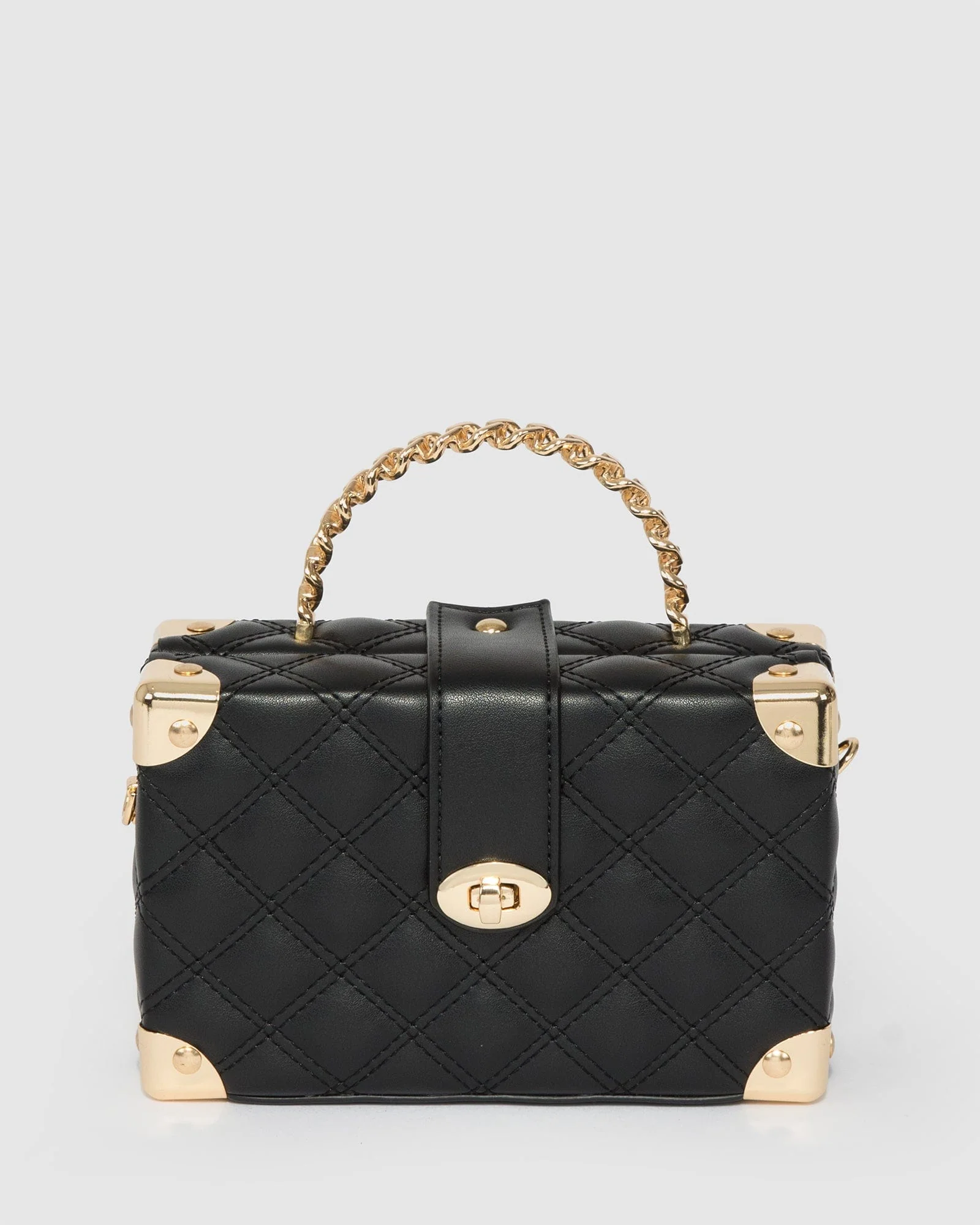 Black Kendal Chain Handle Trunk Bag