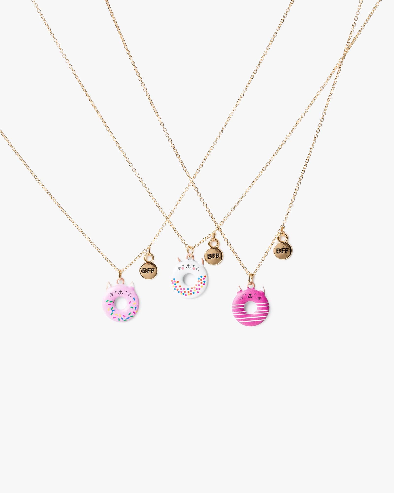 Multi Colour Friendship Donut Icon 3 Pack Necklace
