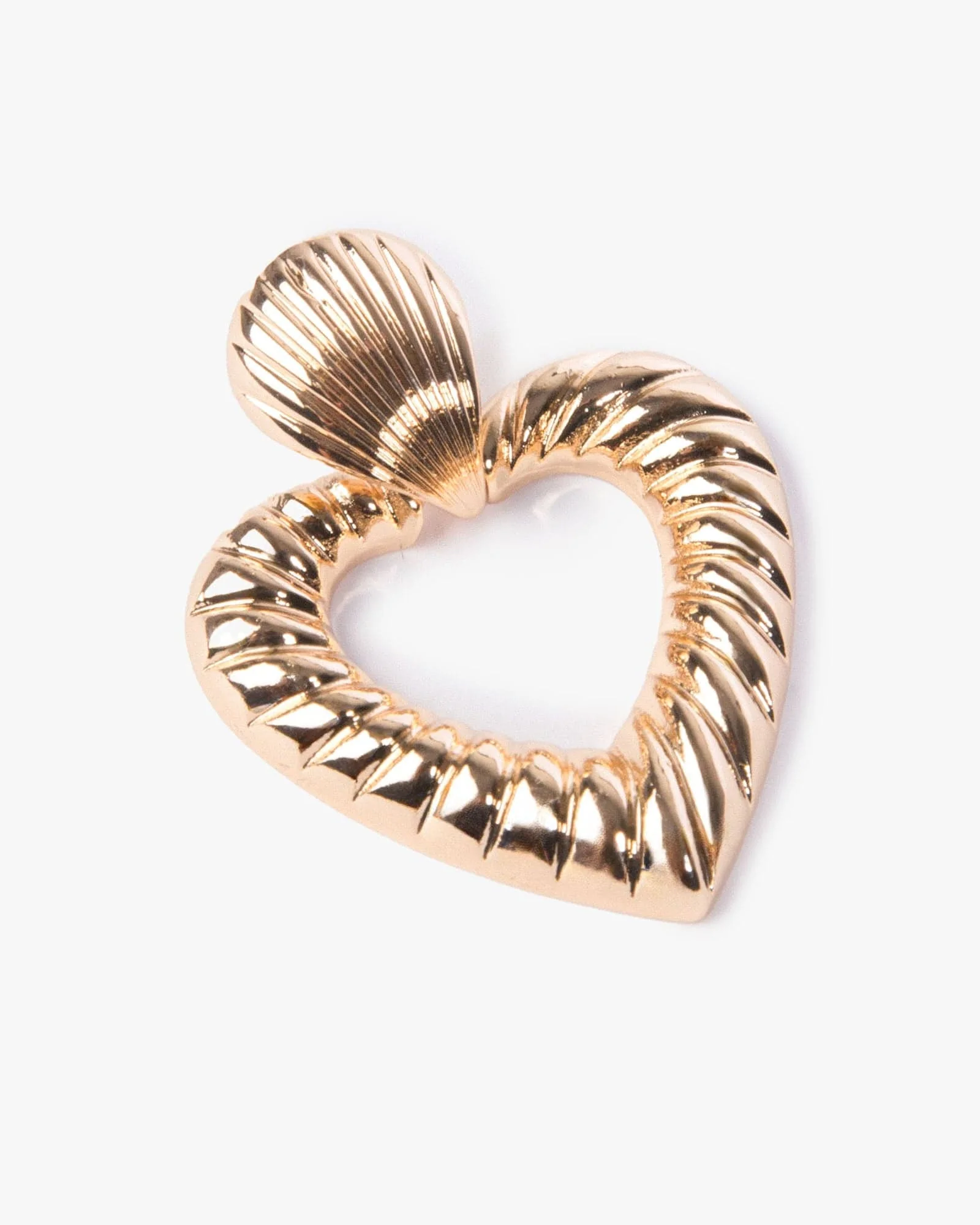 Gold Heart Door Knocker Earrings