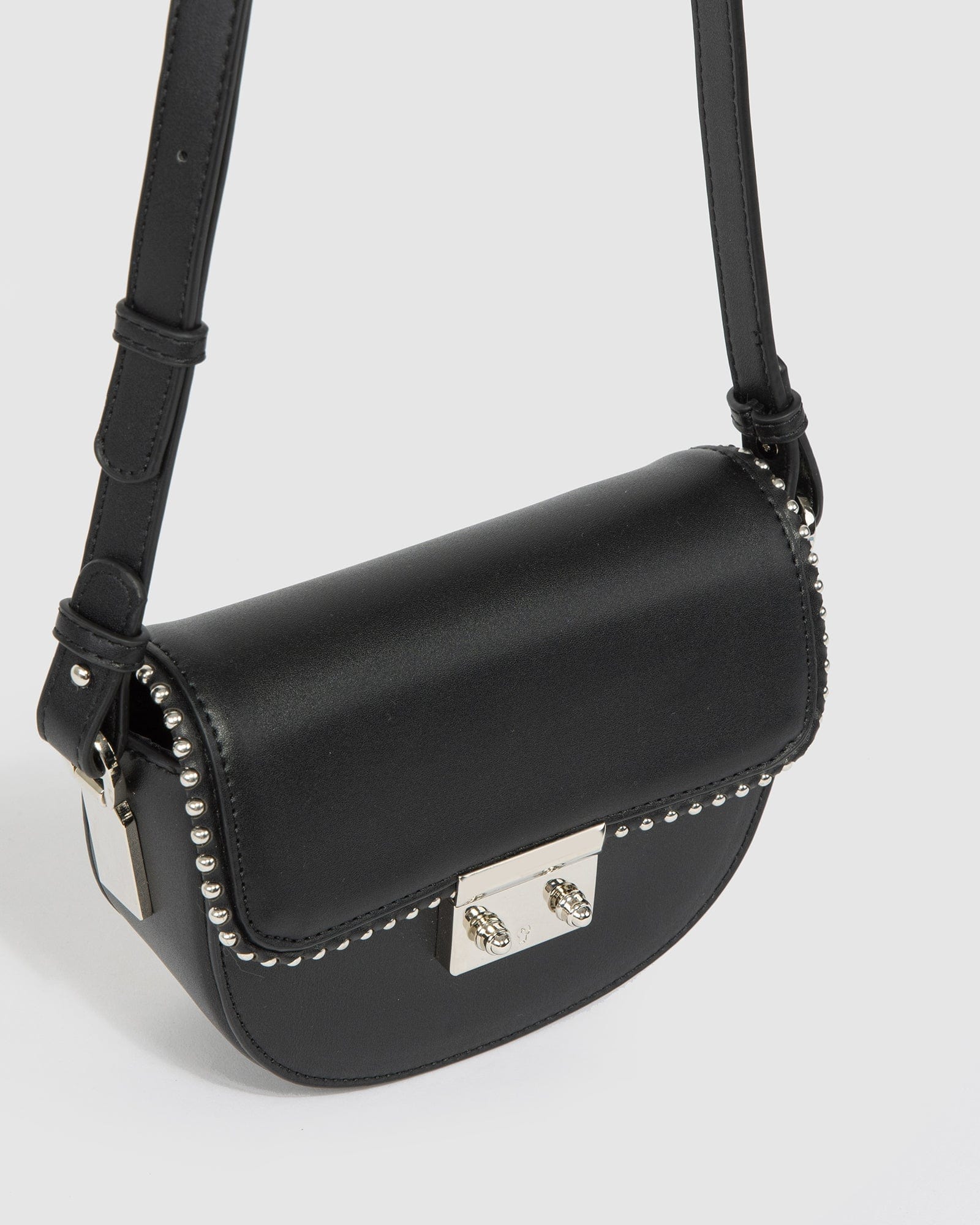 Black Clara Stud Saddle Bag