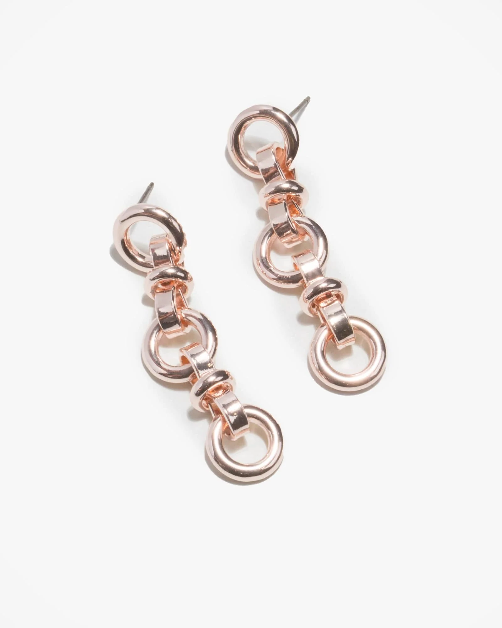 Rose Gold Chain Link Drop Earrings