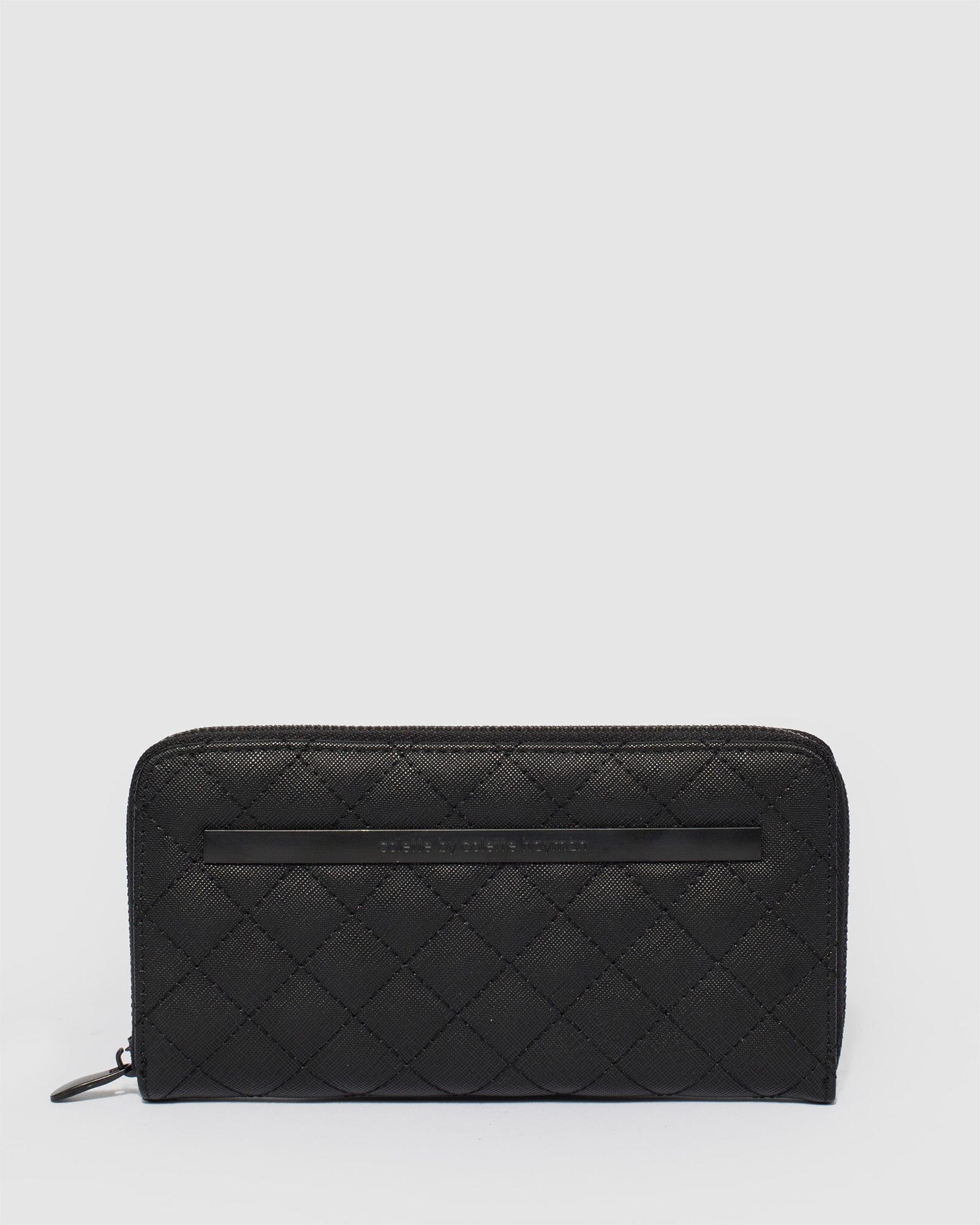 Black Nina Travel Wallet With Matte Black Hardware