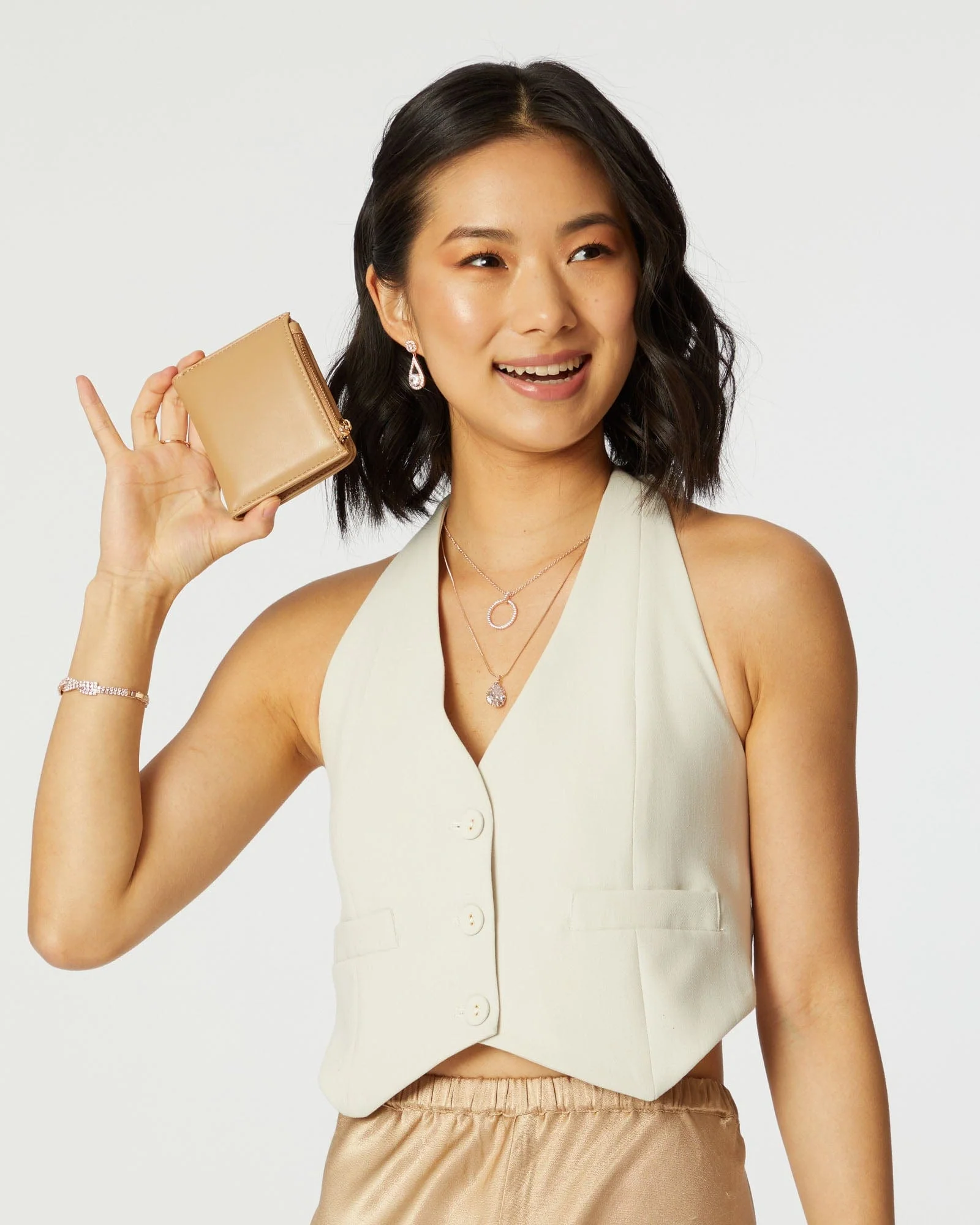 Plain Nude Han Mini Wallet