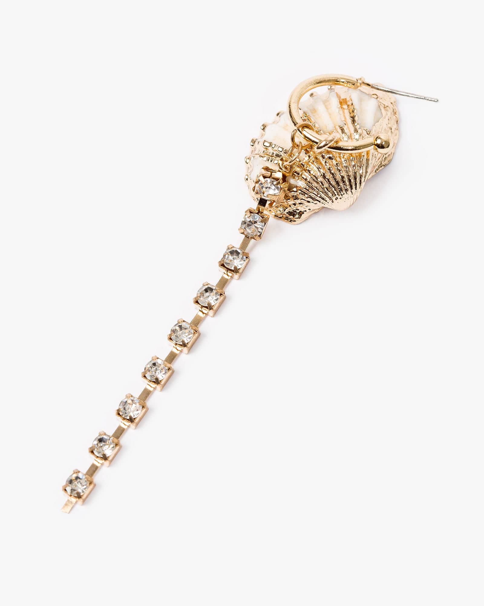 Gold Sea Icon Rhinestone Drop Earrings
