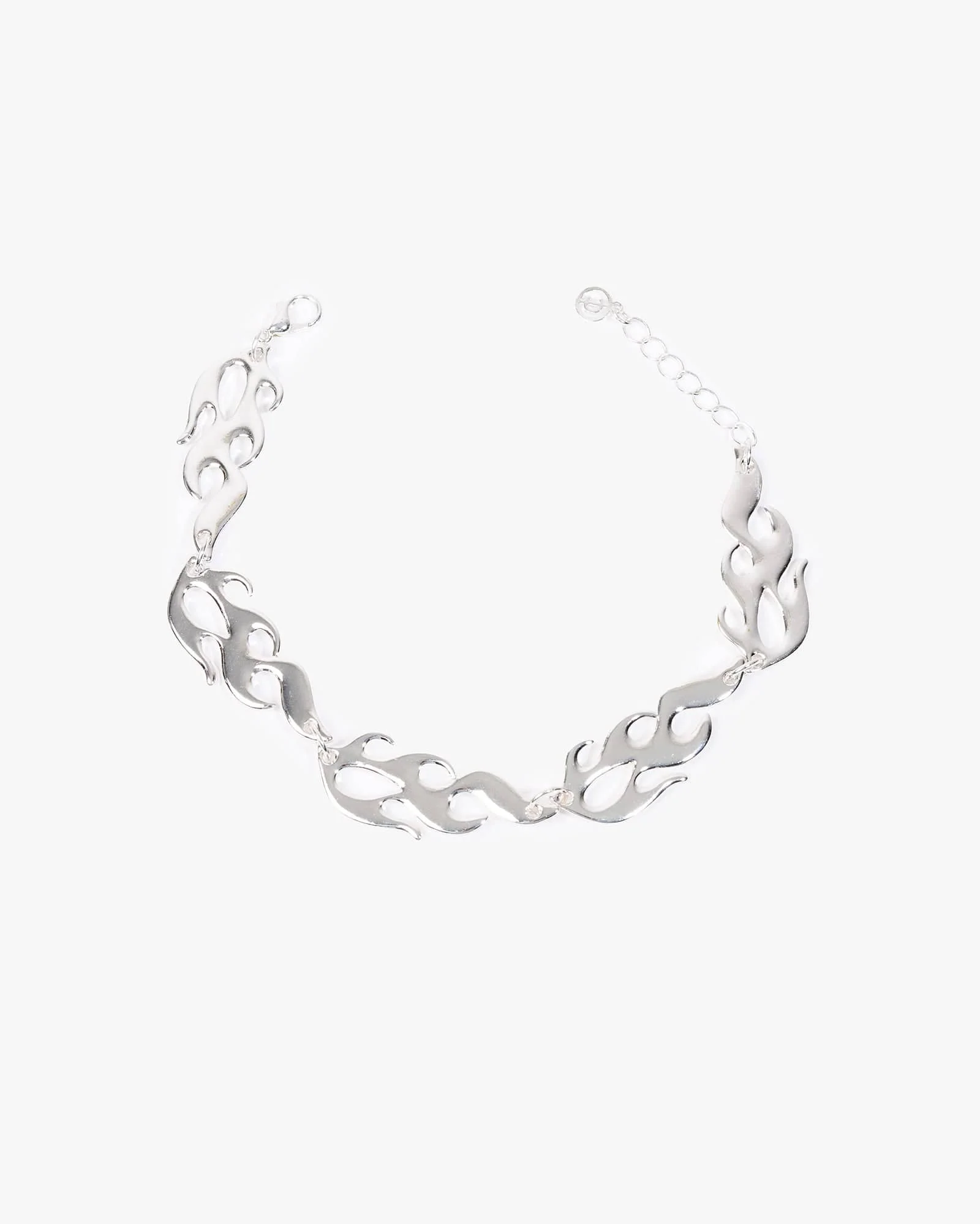 Silver Flame Icon Bracelet