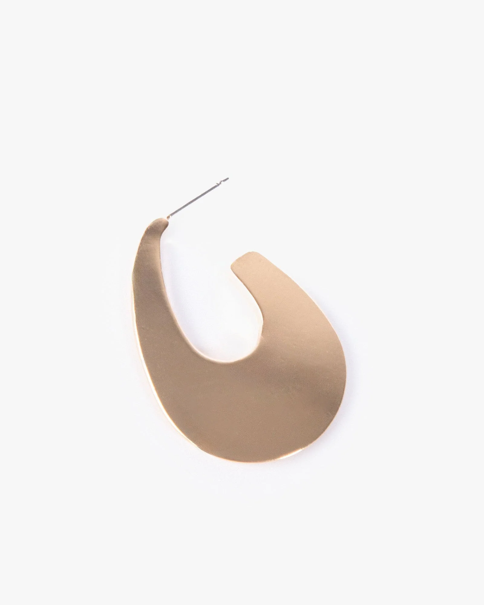 Gold Flat U Hoop Earrings