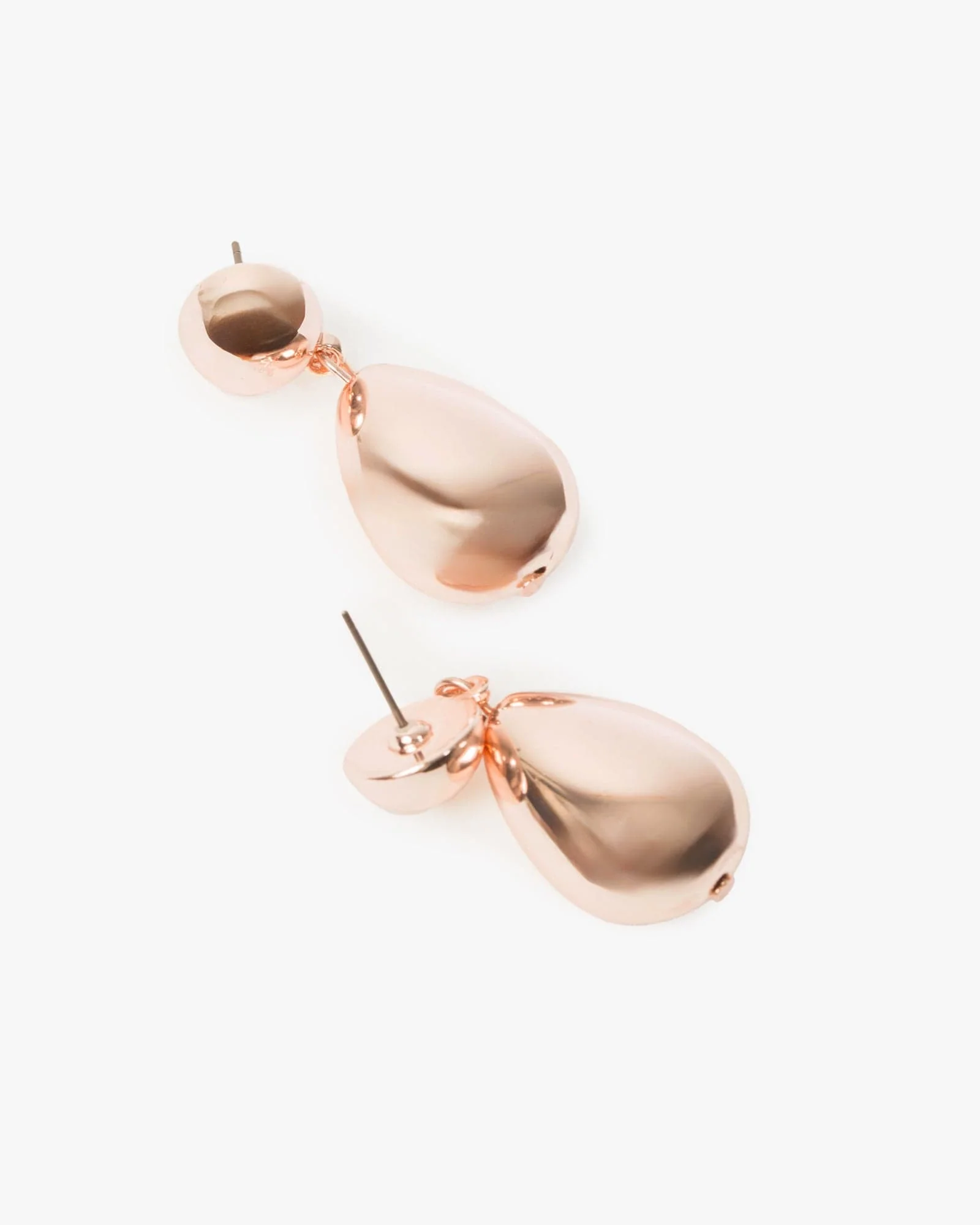 Rose Gold Sphere Drop Earrings