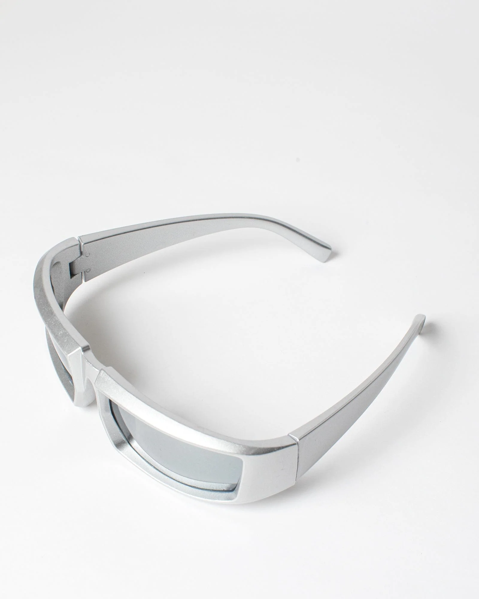 Silver Matte Look Shield Sunglasses