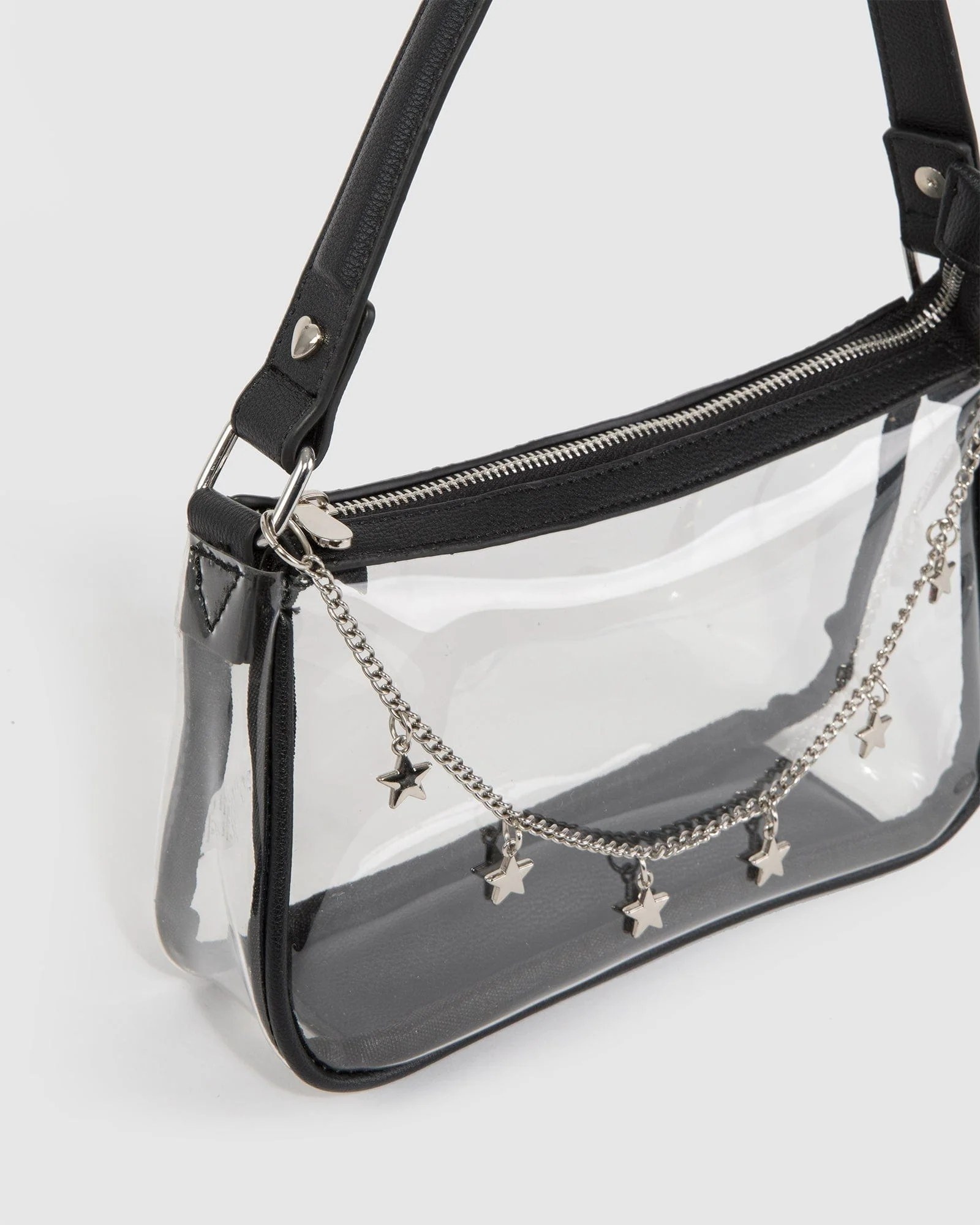 Black Carrie Star Clear Shoulder Bag