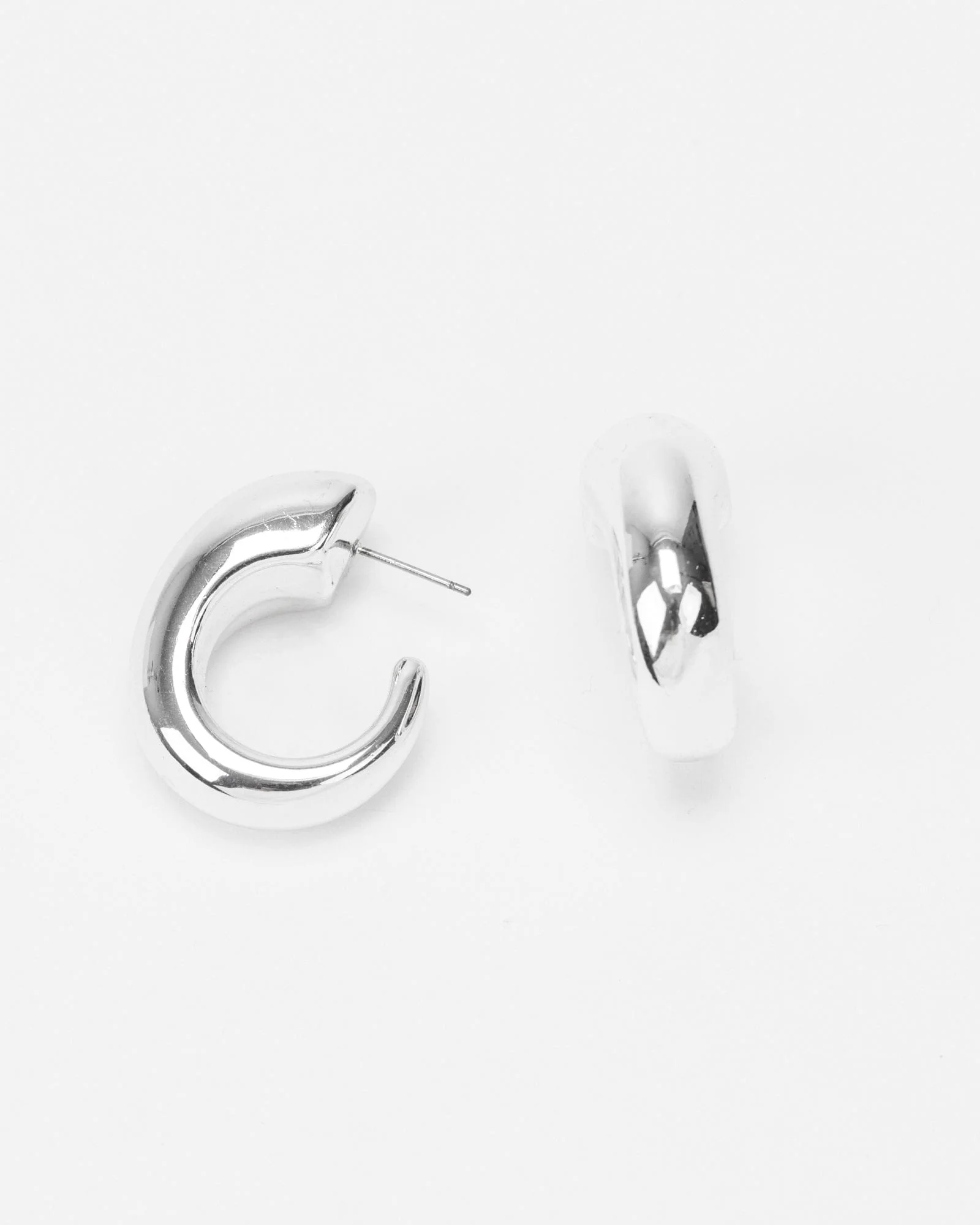 Silver Hook Hoop Earrings