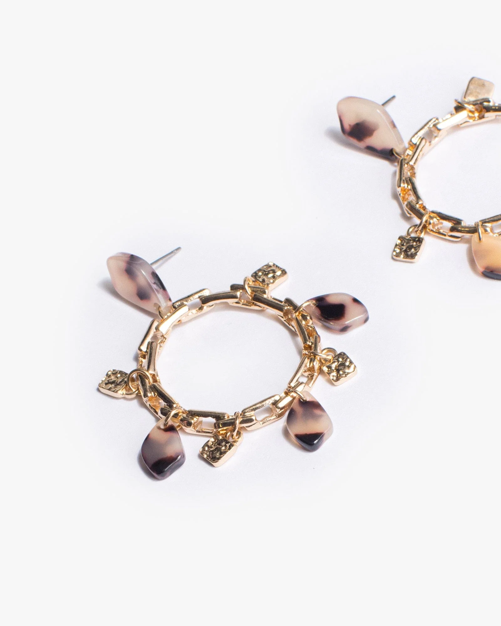 Brown Chain Link Acrylic Earrings