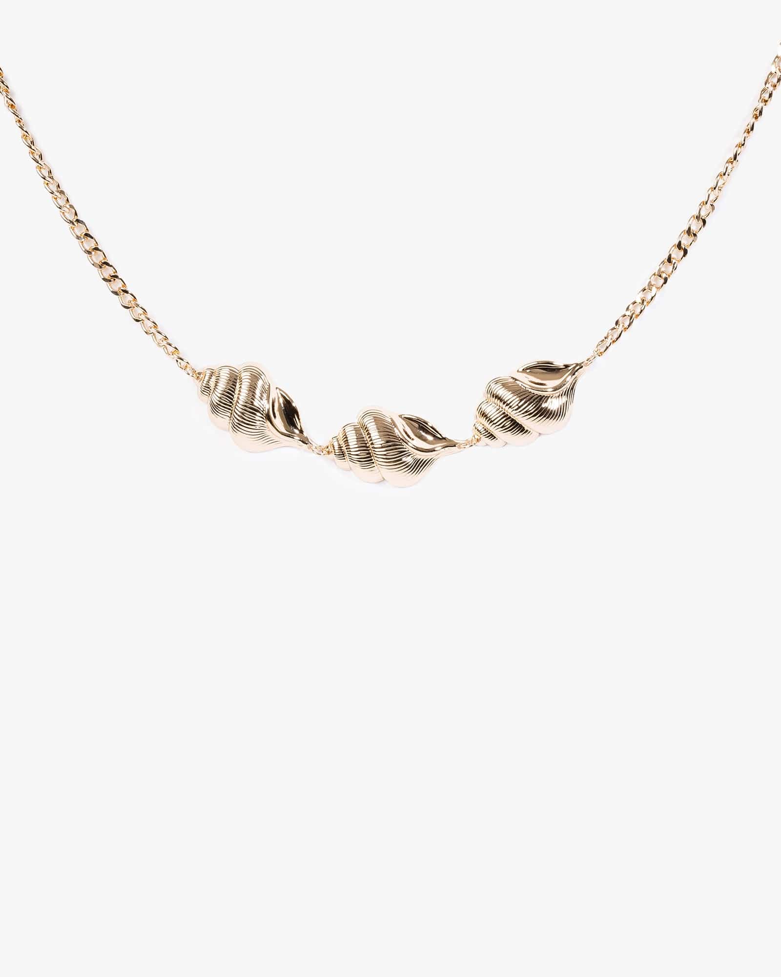 Gold Triple Beach Charm Necklace