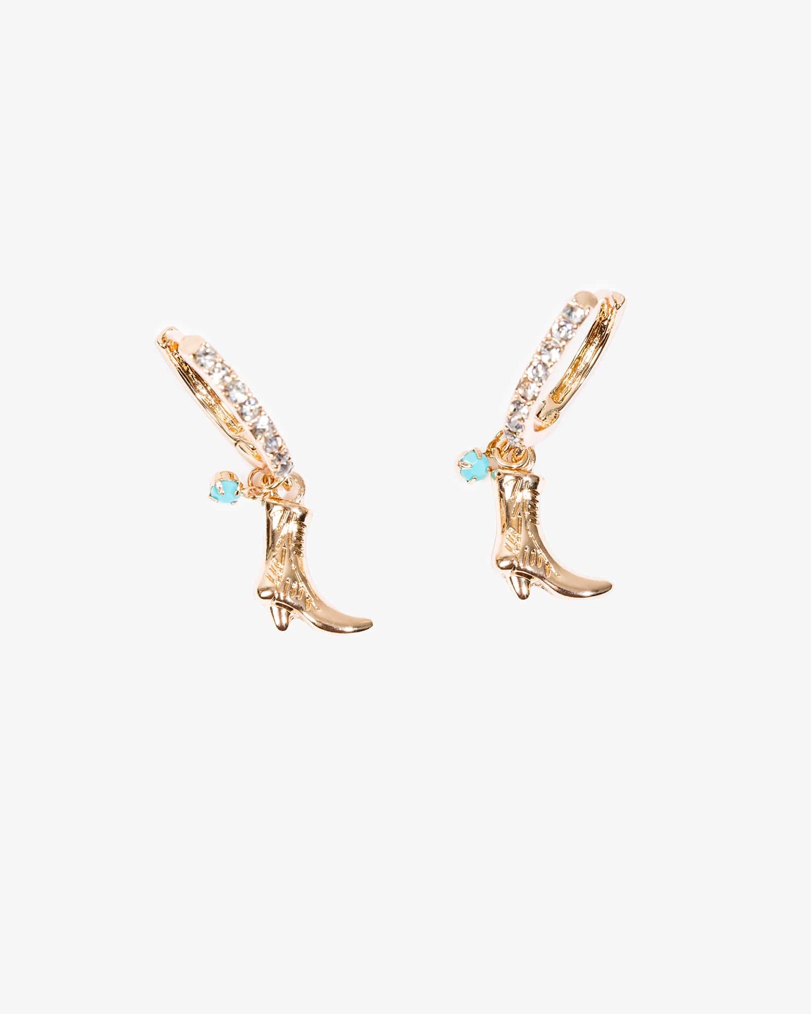 Multi Colour Cowboy Boot Hoop Earrings