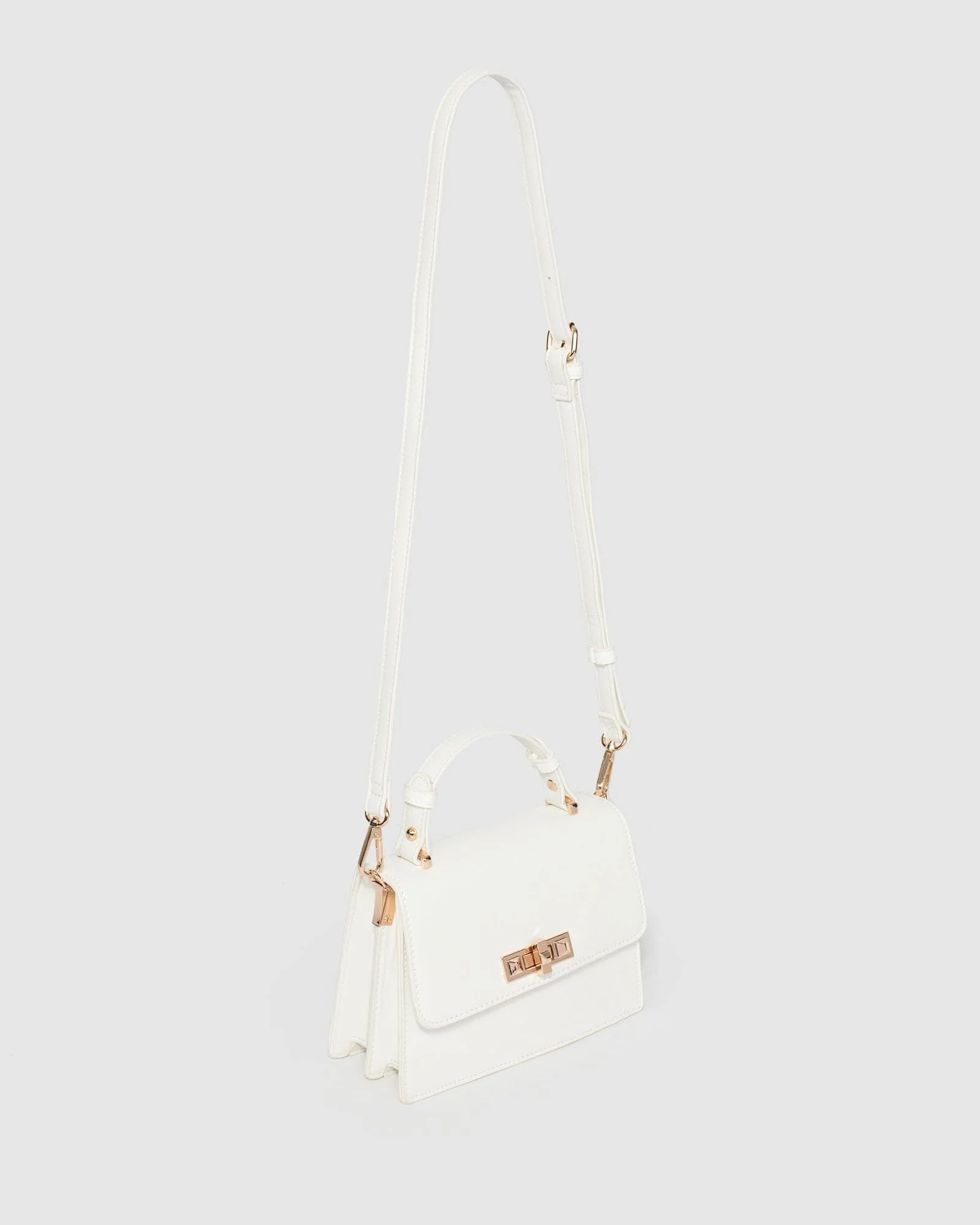 White Angelika Top Handle Bag