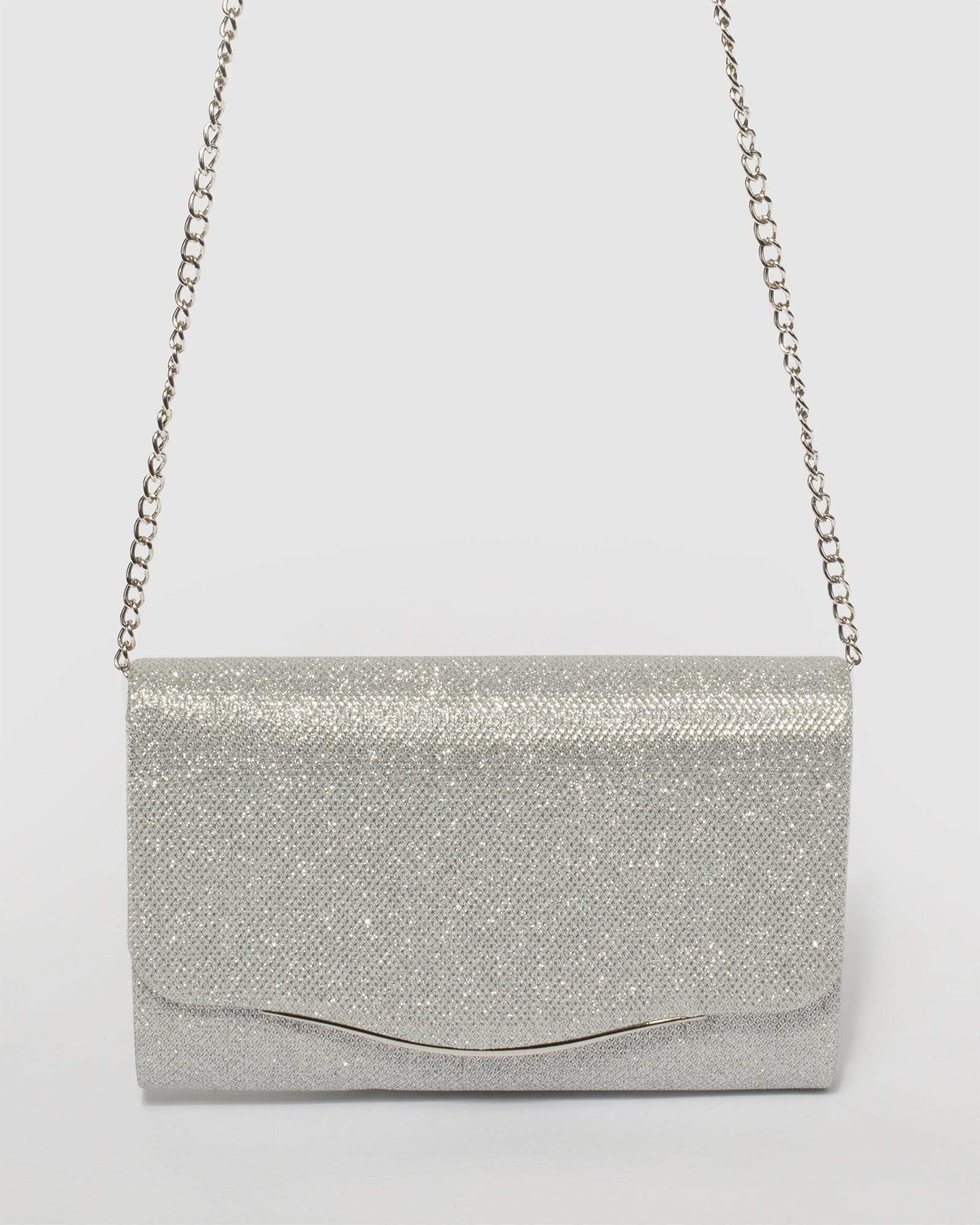 Silver Adele Evening Clutch Bag