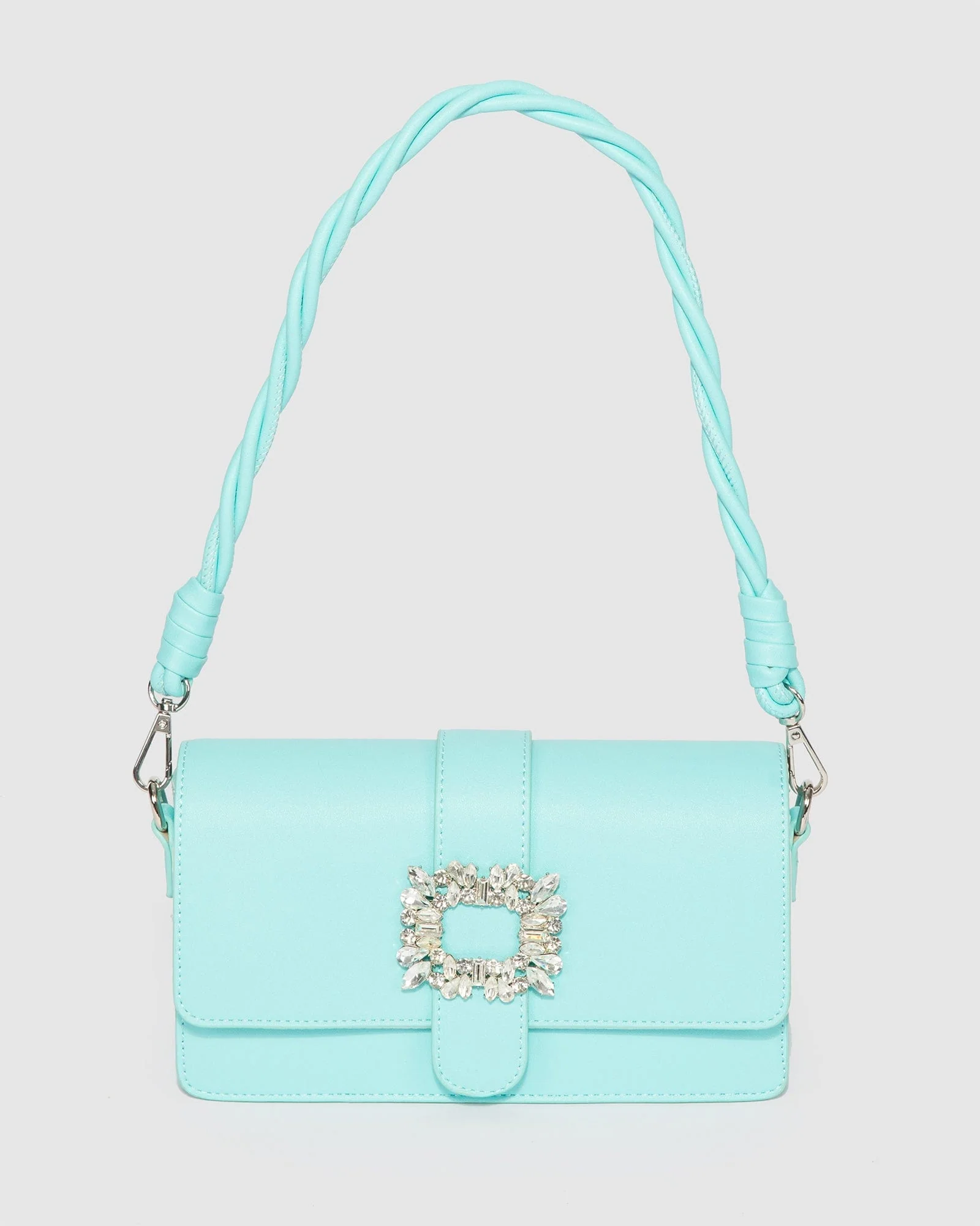 Blue Francesca Crystal Shoulder Bag