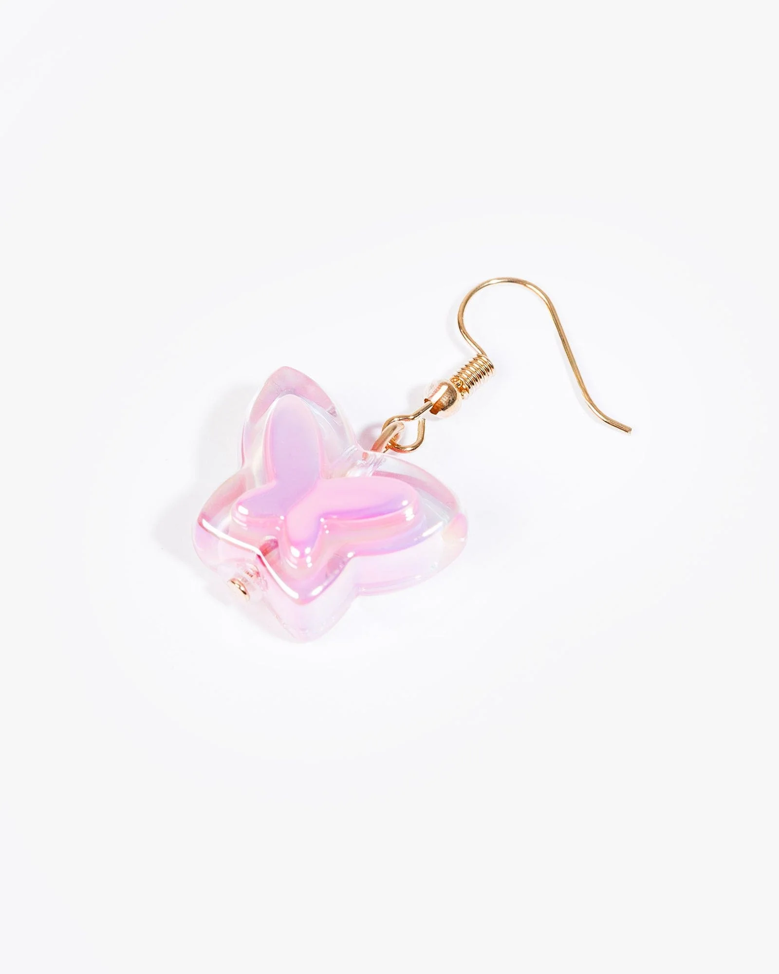 Pink Flower Butterly Charm Earrings