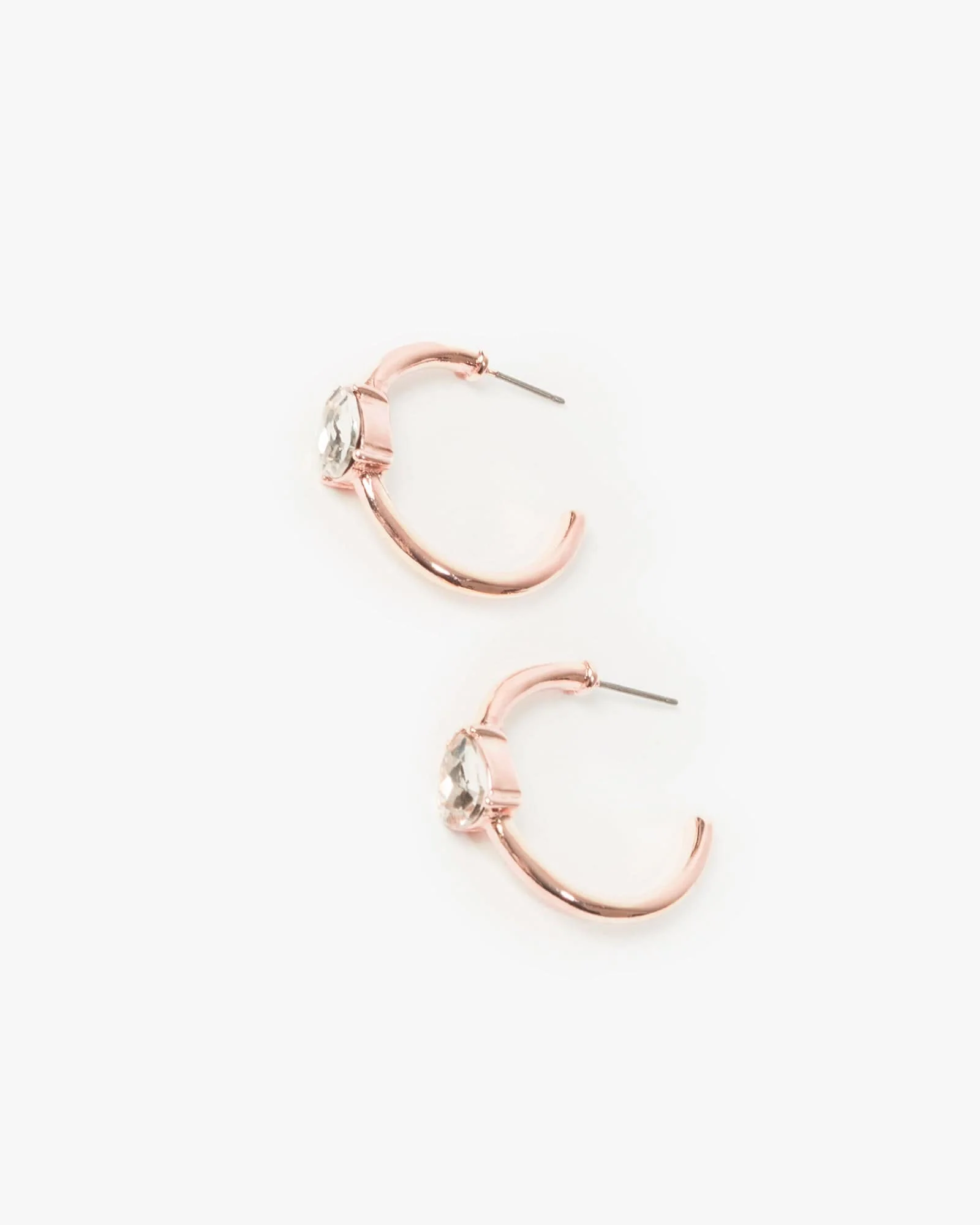 Crystal Embellished Hoop Earrings