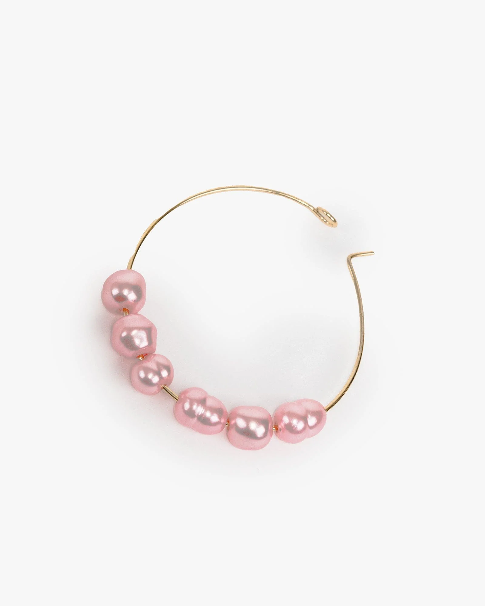 Pink Pearl Fine Hoop Earrings