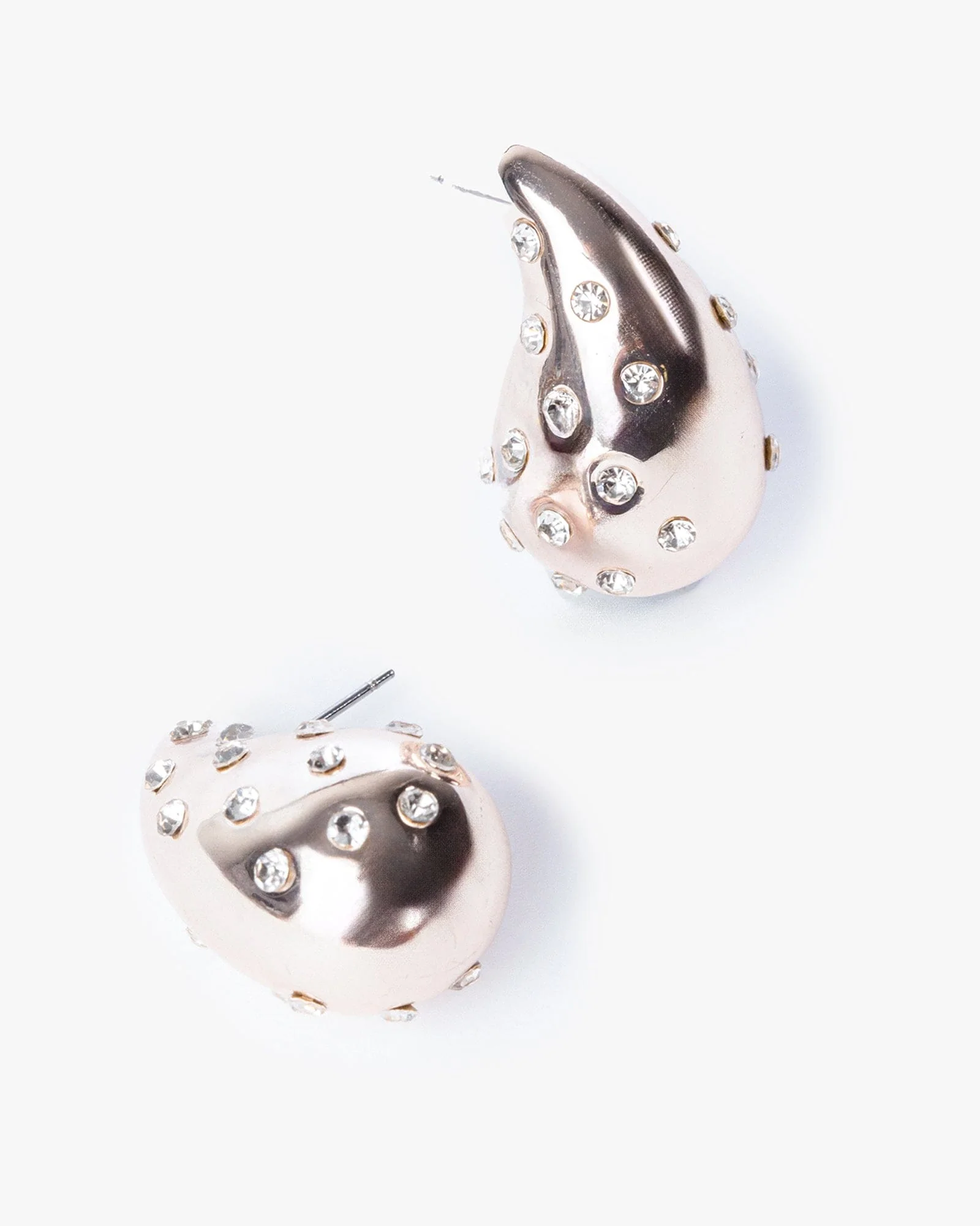 Rose Gold Crystal Tear Drop Stud Earrings