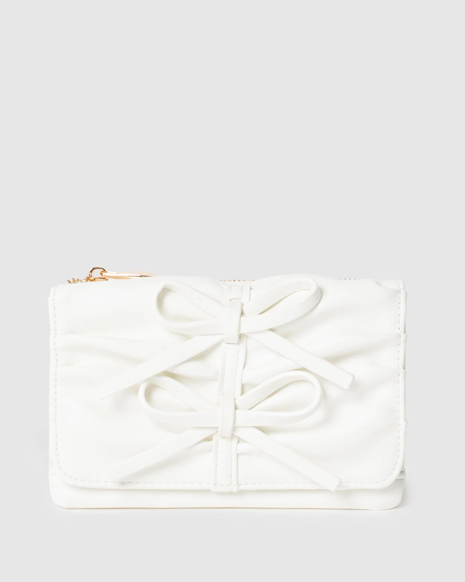 White Victoria Bow Mini Purse