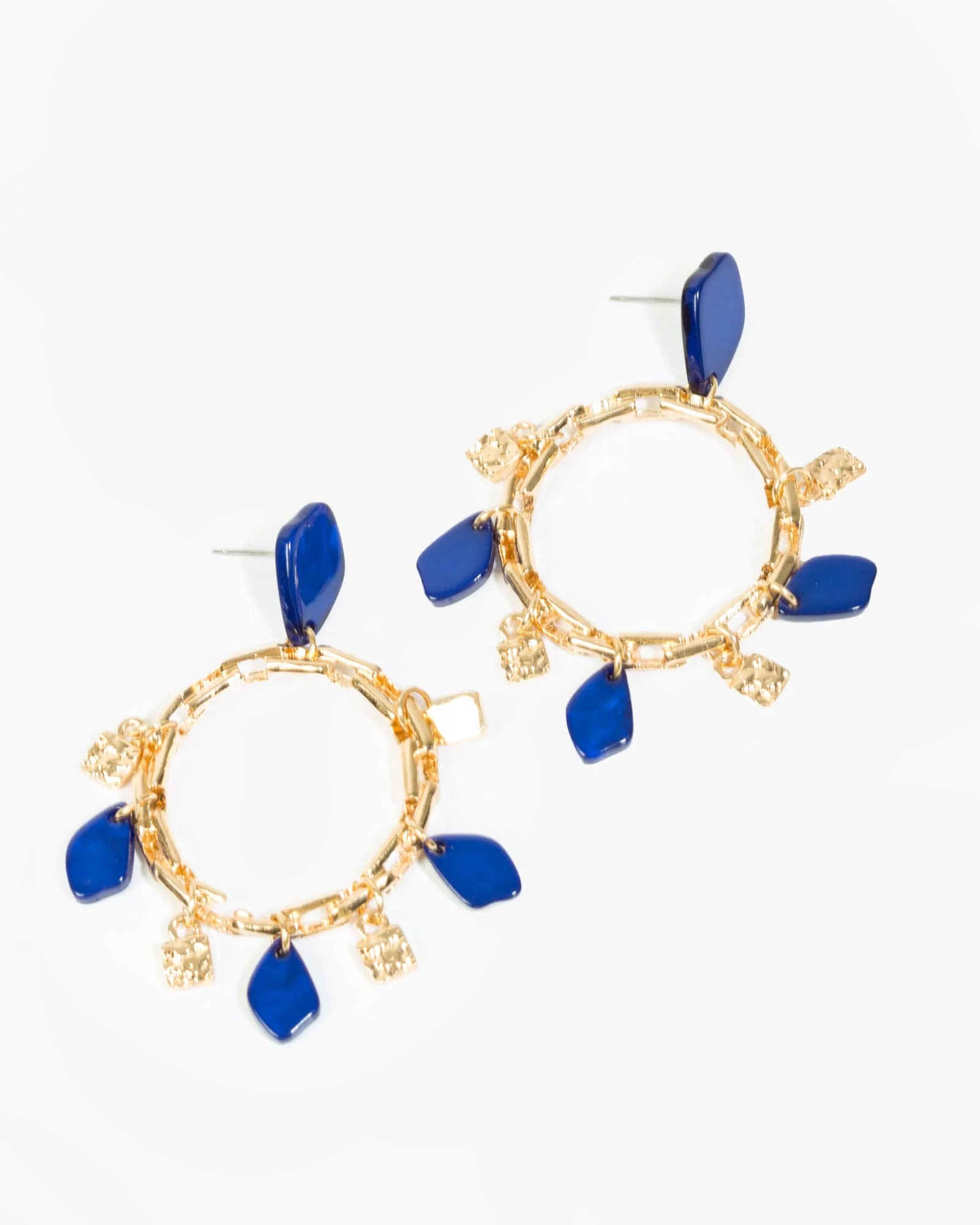 Blue Chain Link Acrylic Earrings