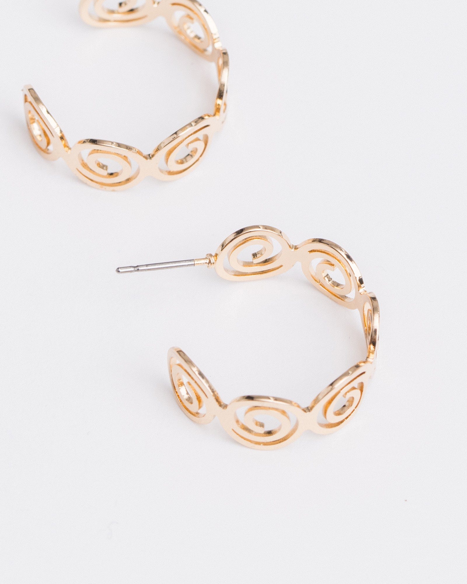 Gold Spiral Hoop Earrings