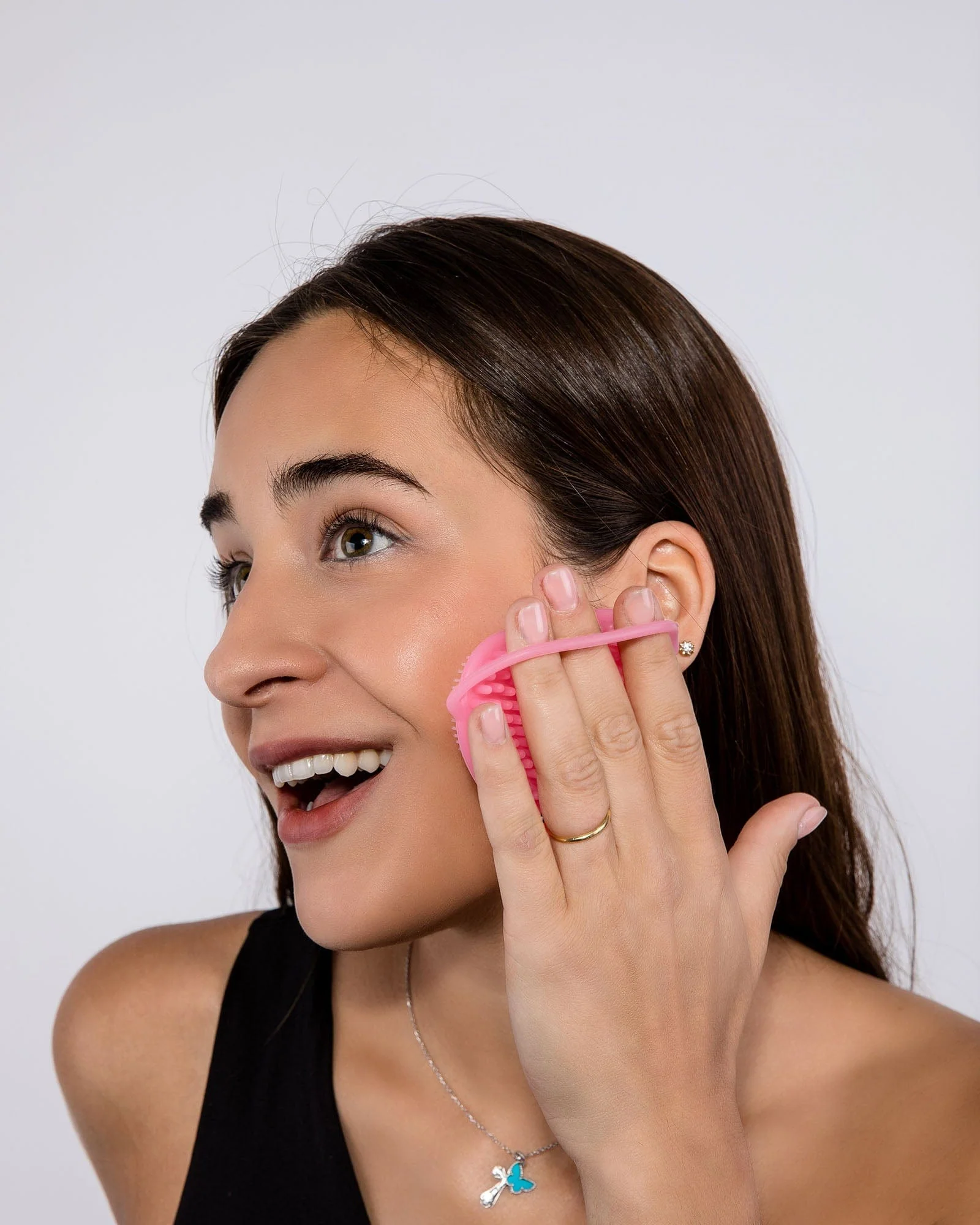 Pink Love Heart Handheld Cleansing Brush