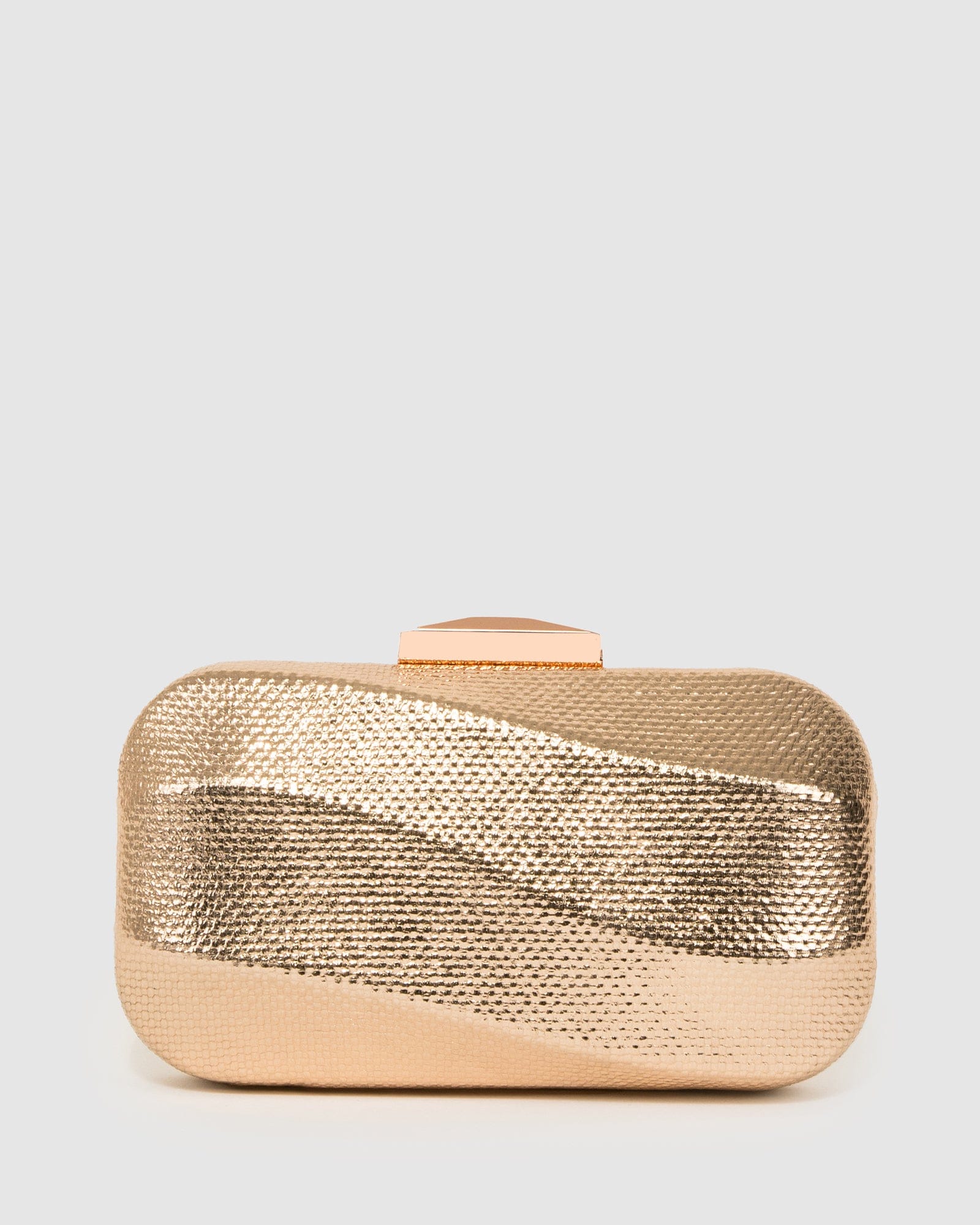 Rose Gold Marley Wavy Hardcase Clutch Bag