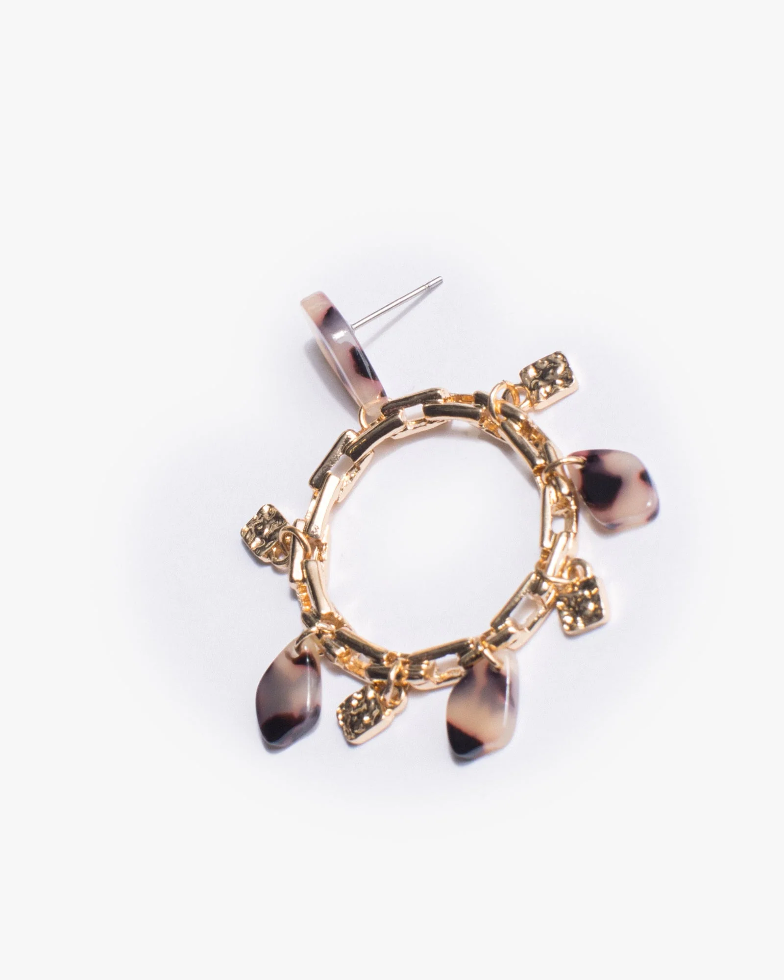 Brown Chain Link Acrylic Earrings
