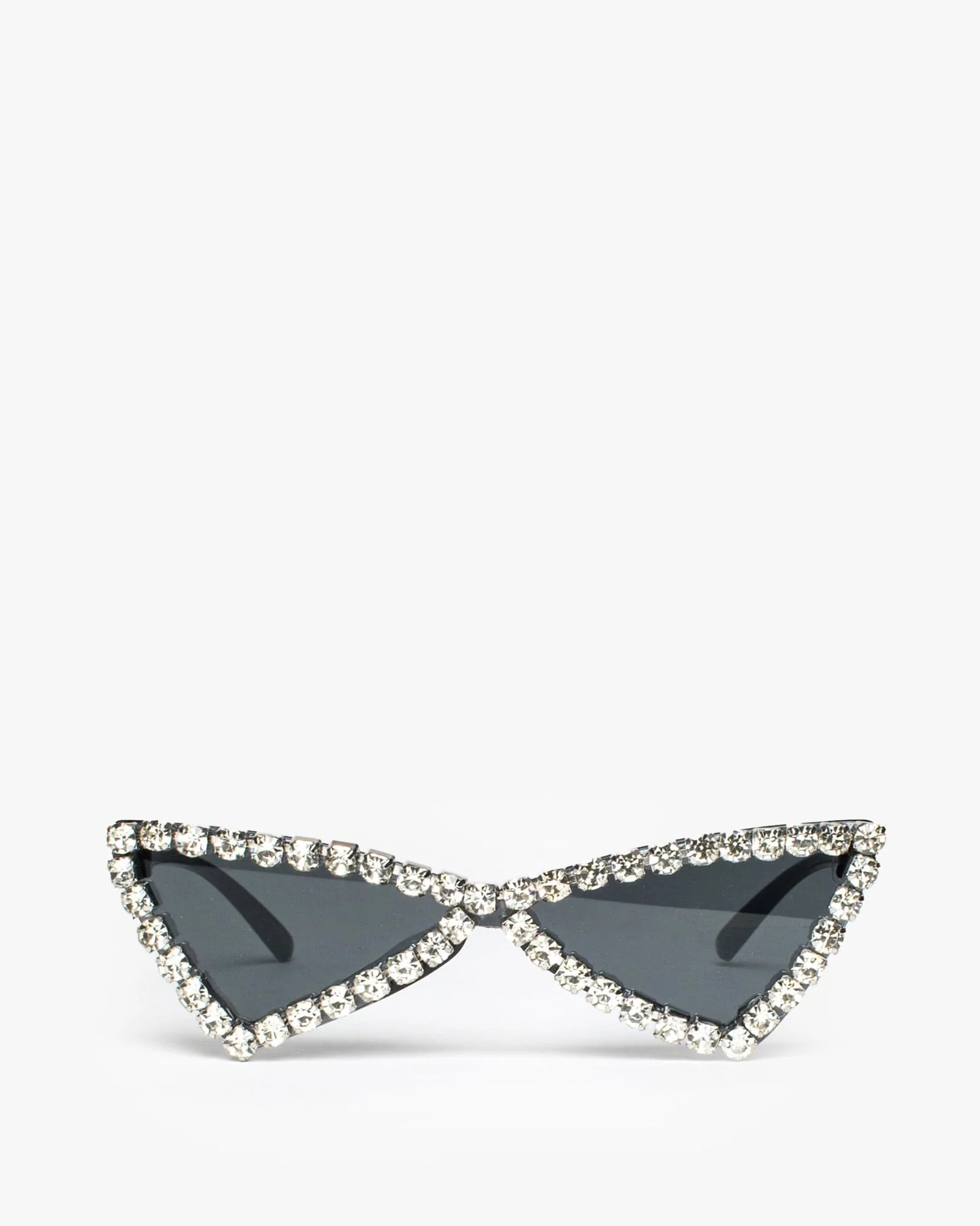 Black Cat-Eye Fierce Crystal Sunglasses